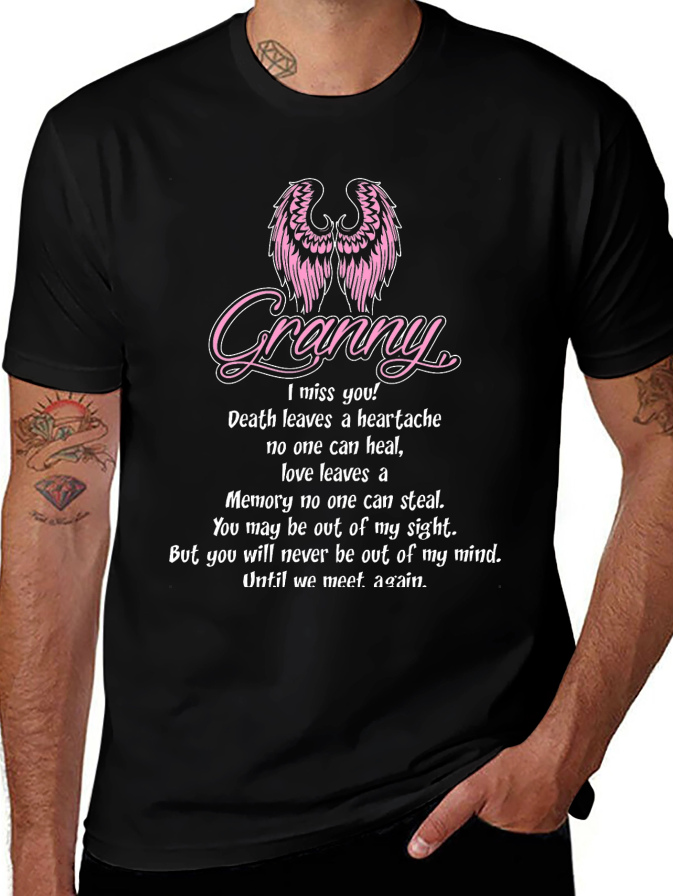 Granny Memorial T-Shirt With Angel Wings