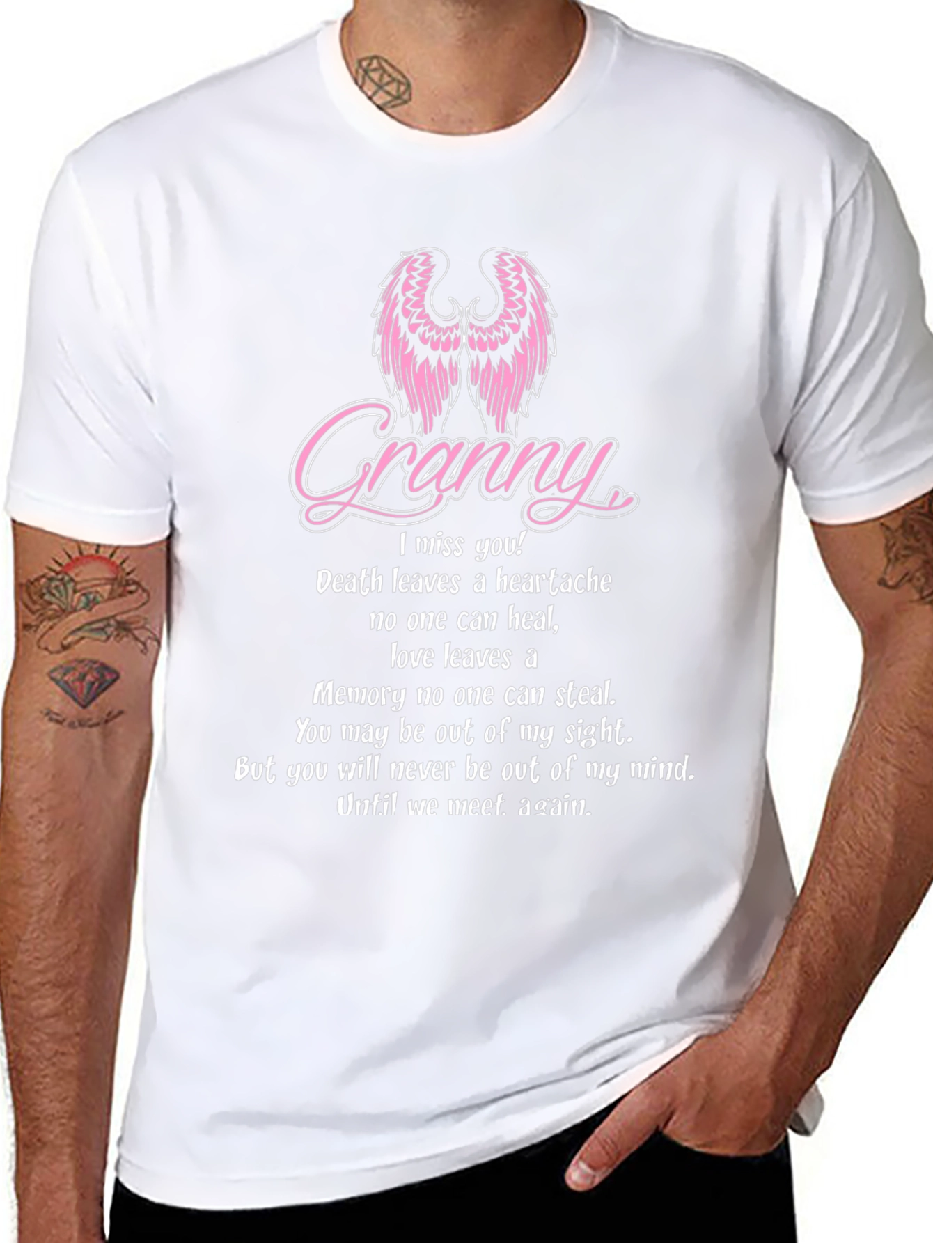 Granny Memorial T-Shirt With Angel Wings