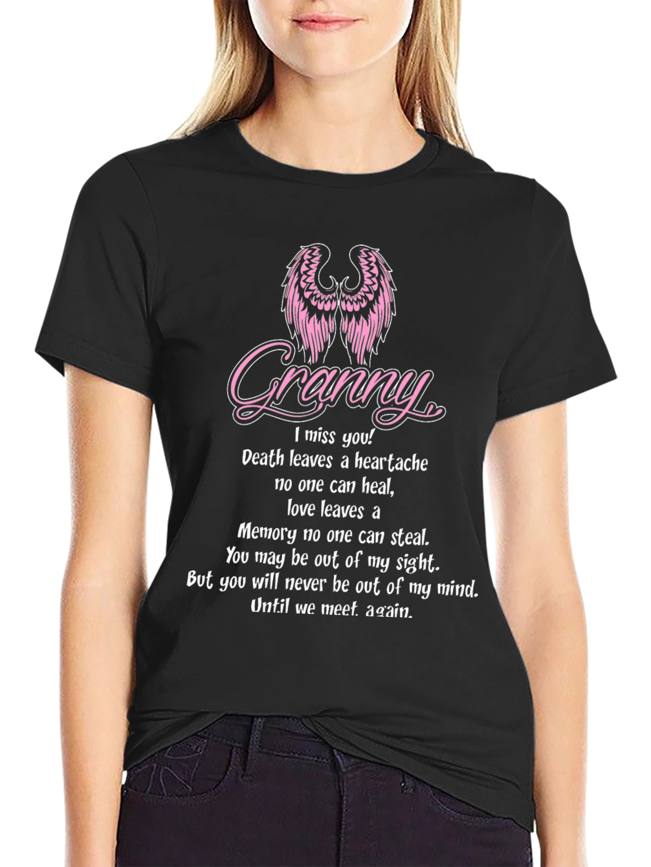 Granny Memorial T-Shirt With Angel Wings