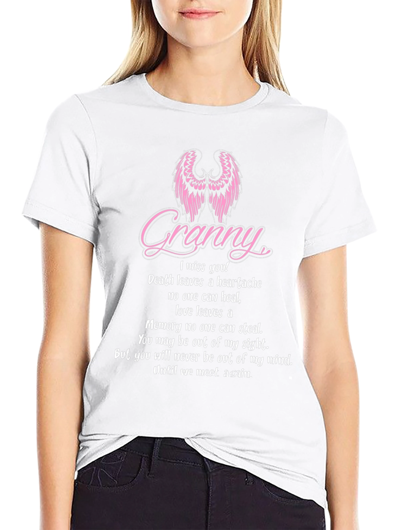 Granny Memorial T-Shirt With Angel Wings