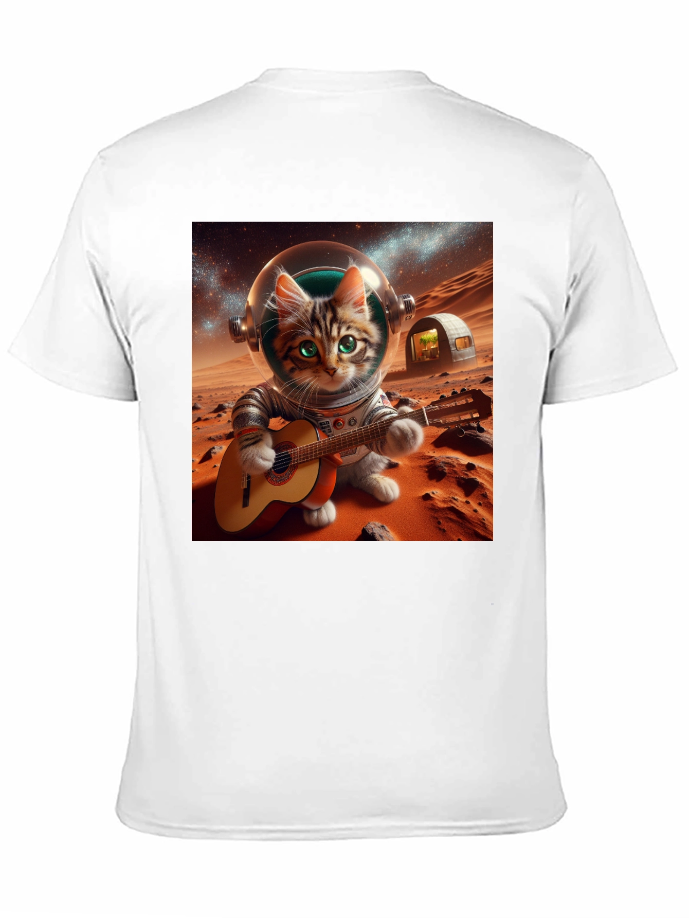 Astronaut Cat Guitarist Graphic Tee