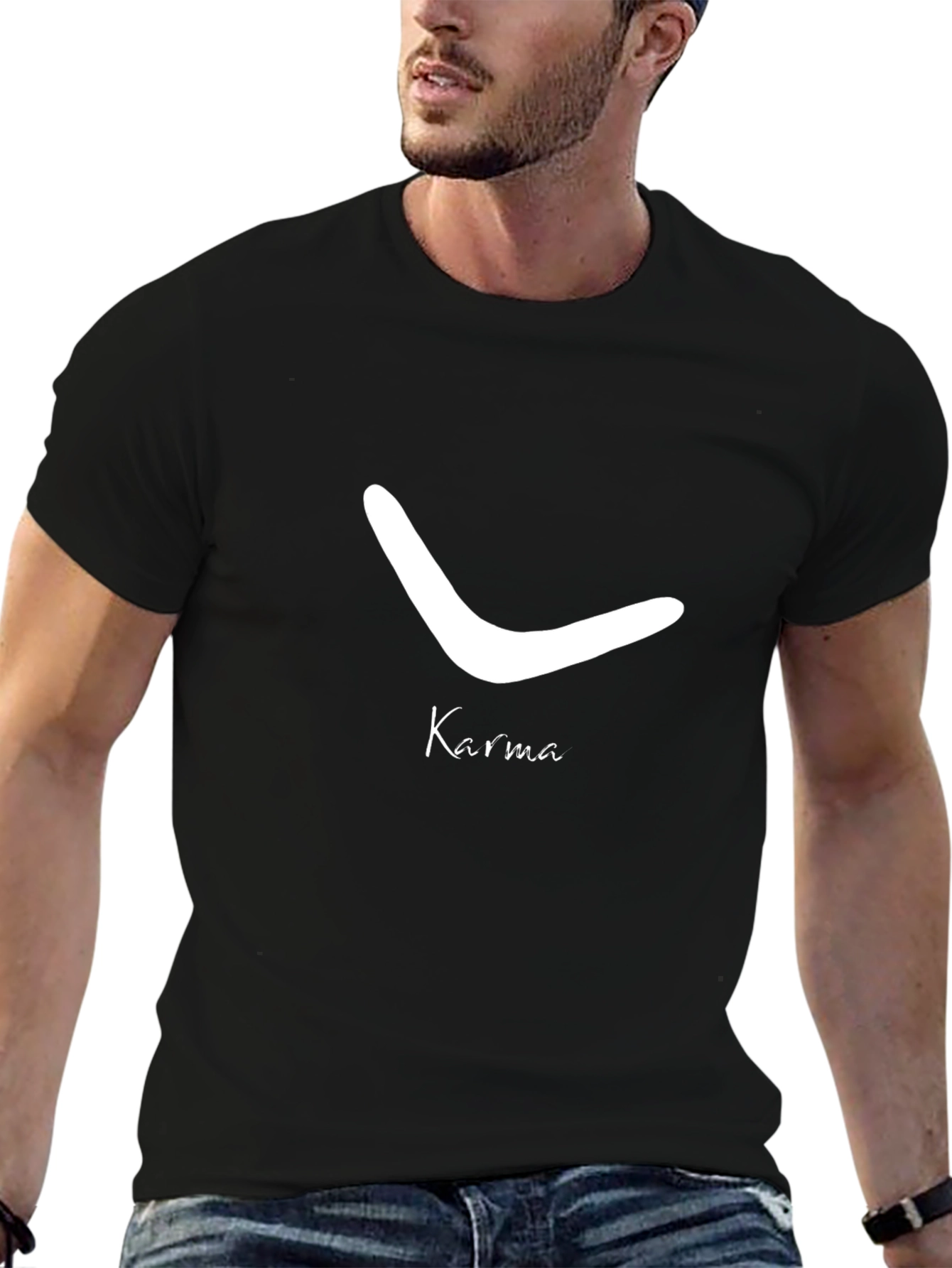 Karma Boomerang Graphic Tee - Stylish Unisex T-Shirt