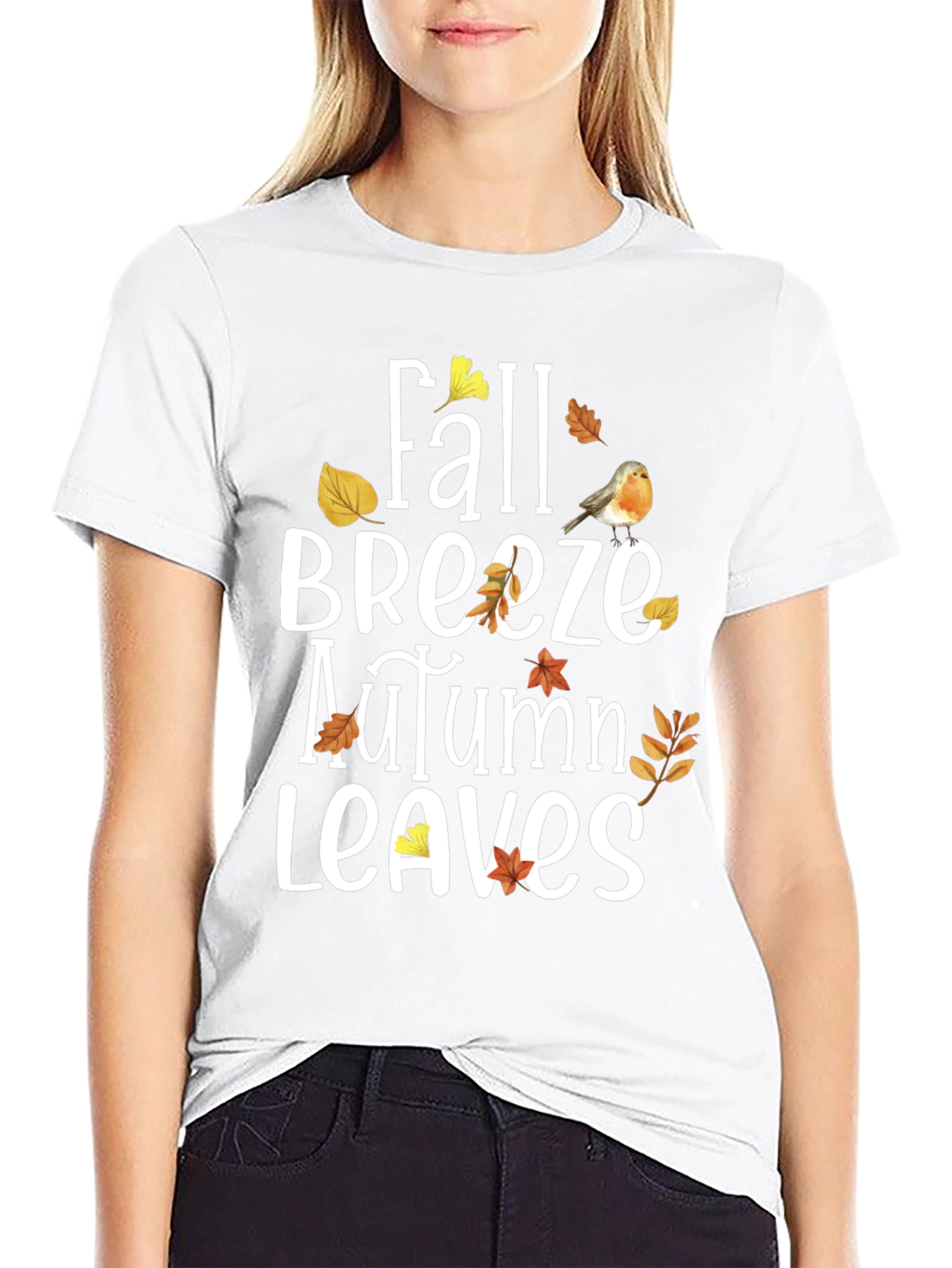 Fall Breeze Autumn Leaves Graphic T-Shirt