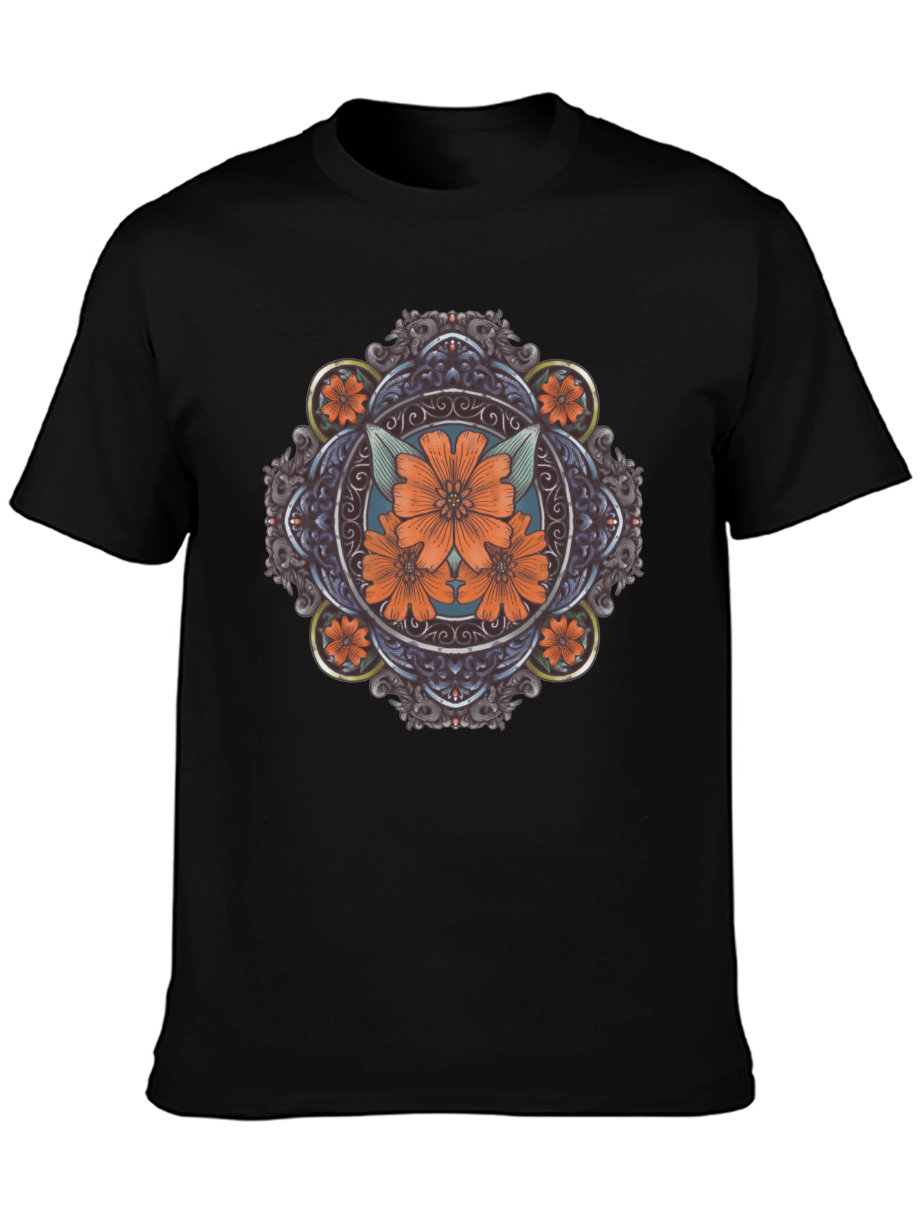 Floral Medallion Graphic Tee - Stylish Casual Wear