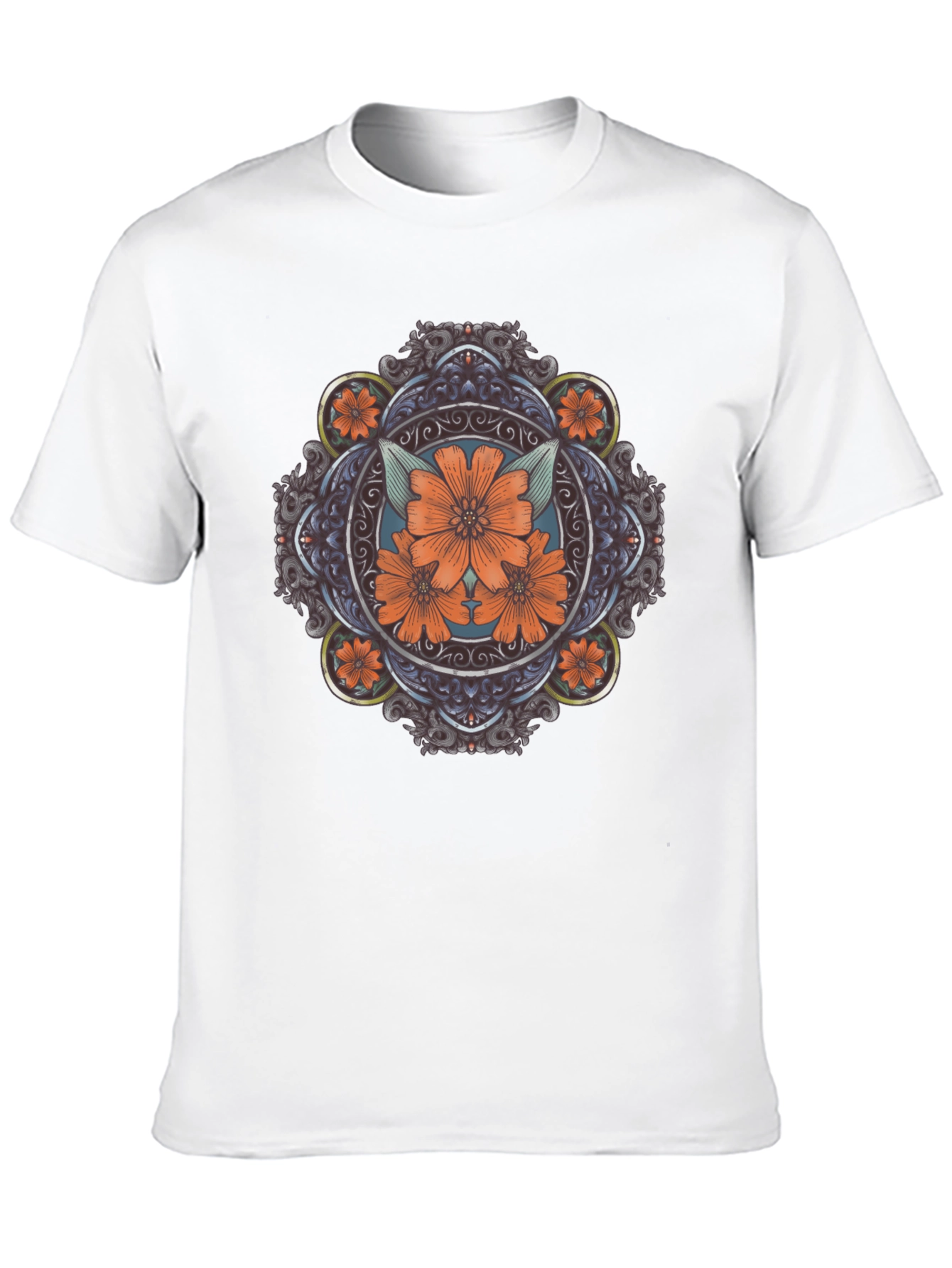 Floral Medallion Graphic Tee - Stylish Casual Wear