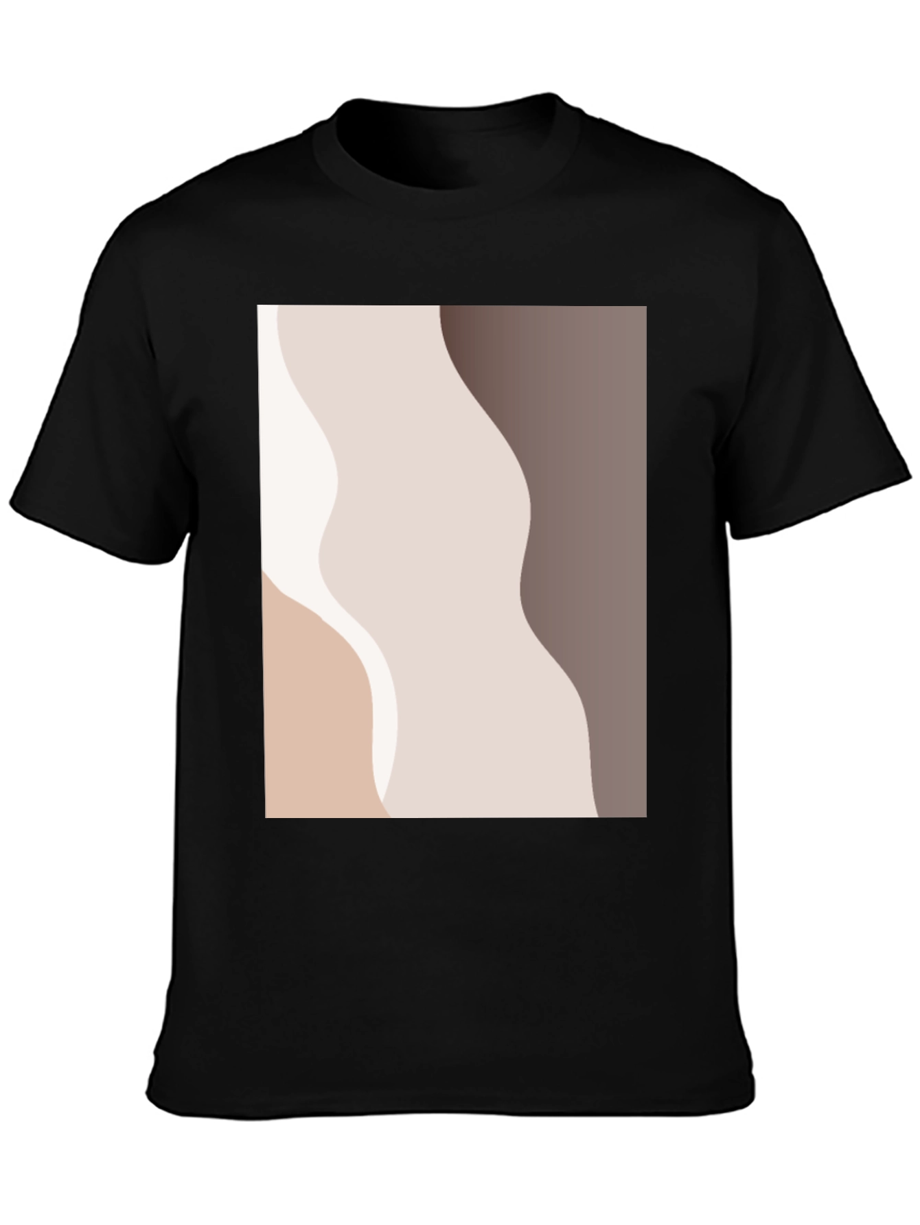 Minimalist Abstract Graphic Print Black T-Shirt