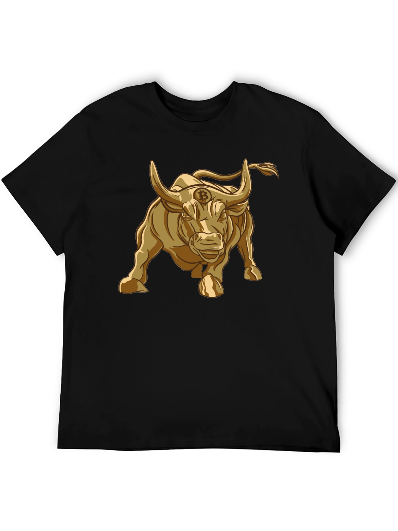 Bitcoin Bull T-Shirt - Golden Crypto Design
