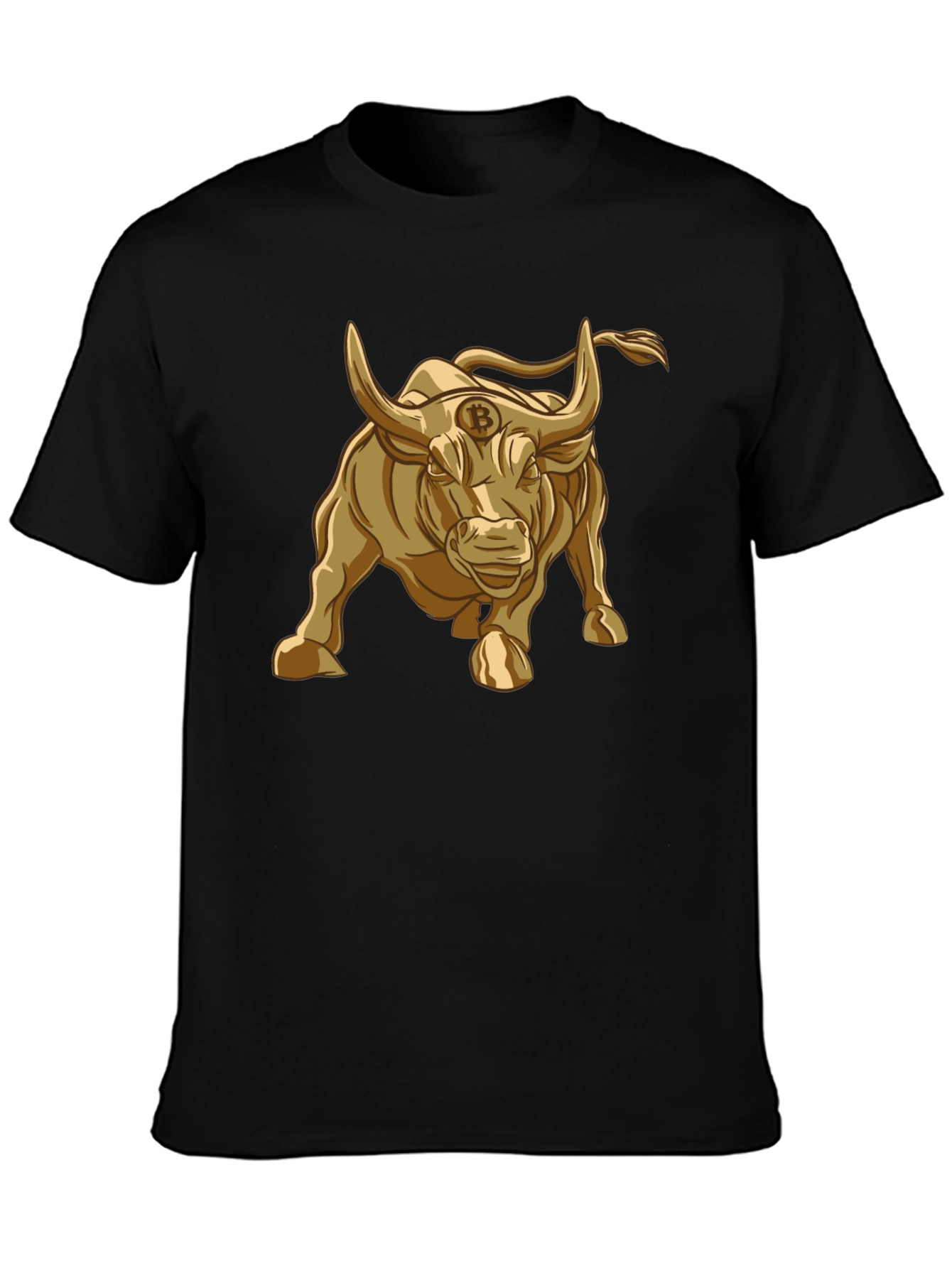 Bitcoin Bull T-Shirt - Golden Crypto Design