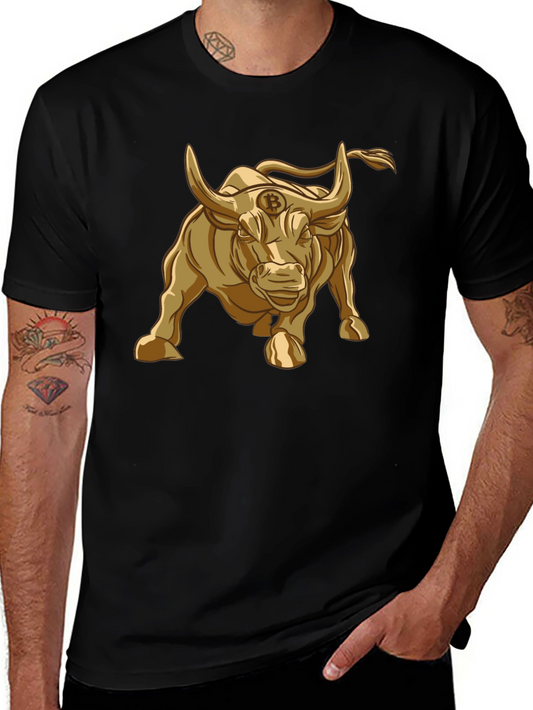 Bitcoin Bull T-Shirt - Golden Crypto Design