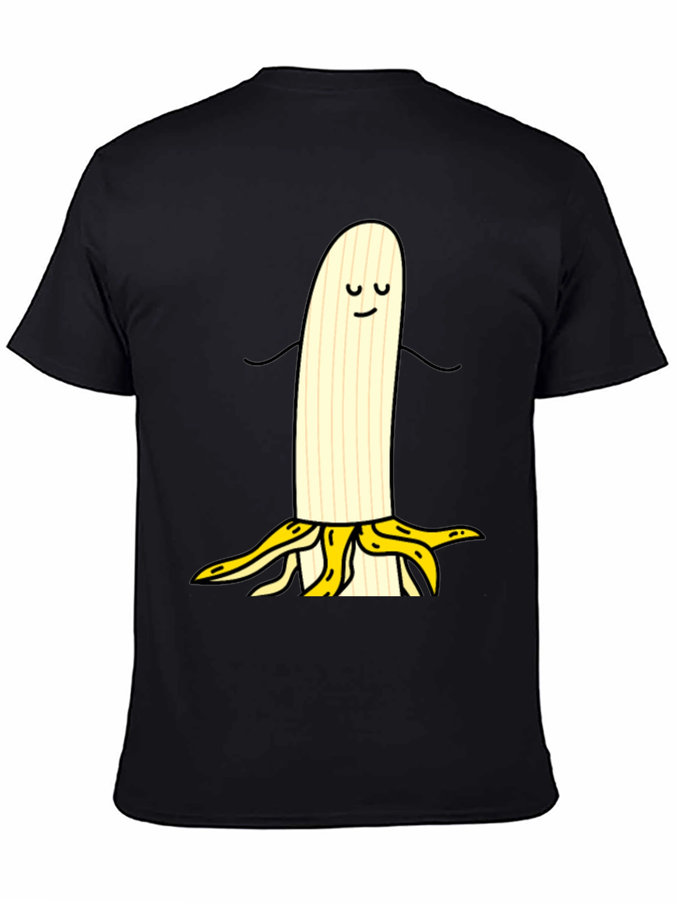 Funny Banana Cartoon Black T-Shirt