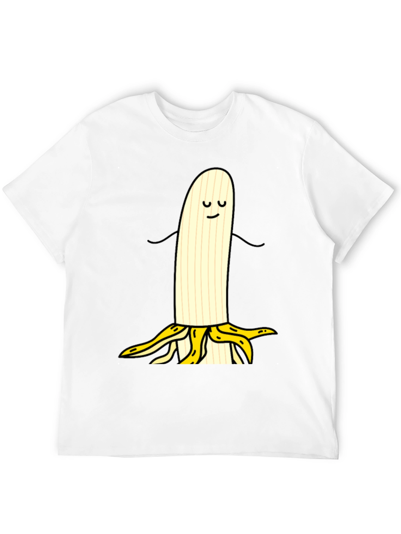 Funny Banana Cartoon Black T-Shirt