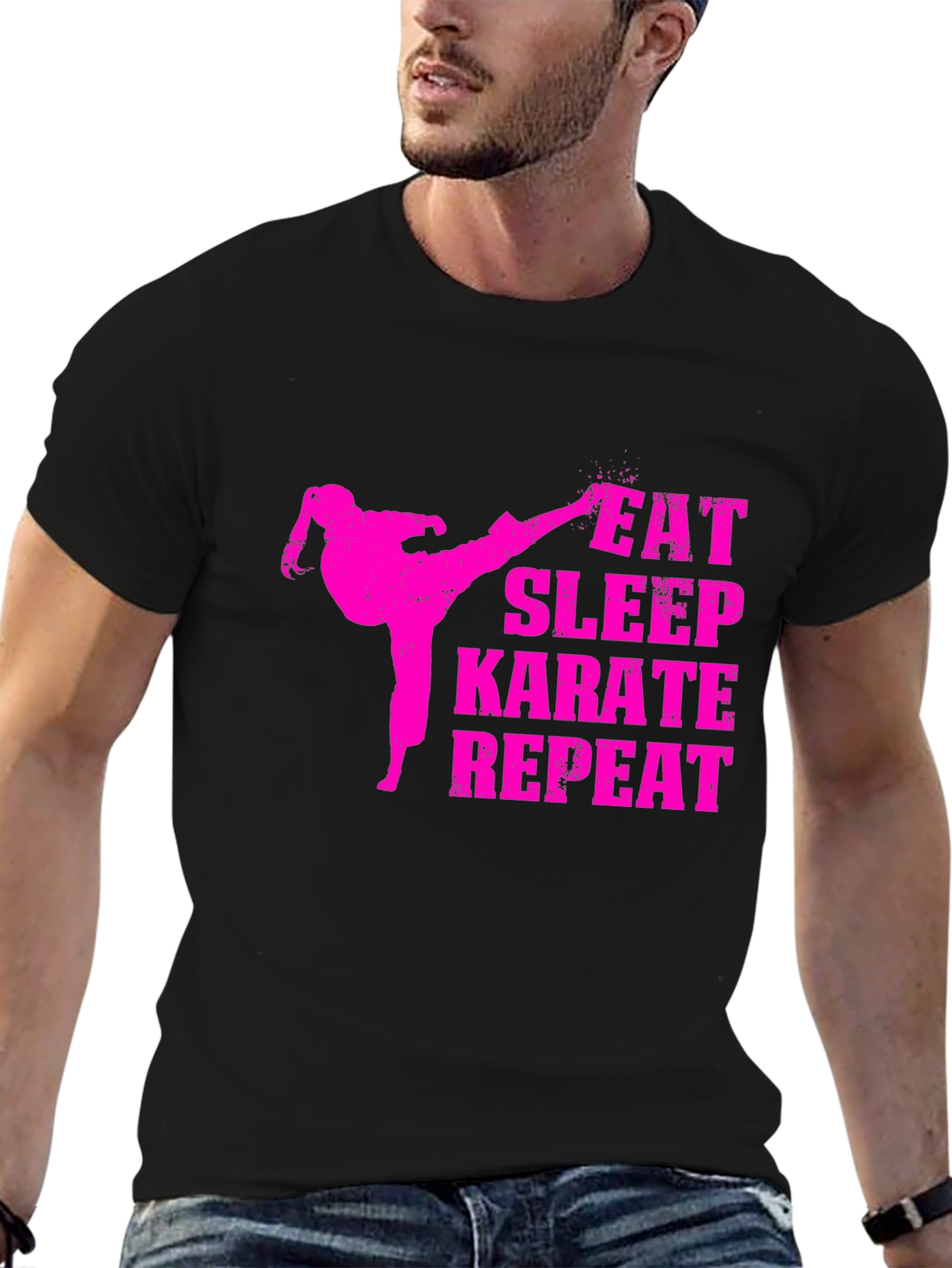 Eat Sleep Karate Repeat Black T-Shirt