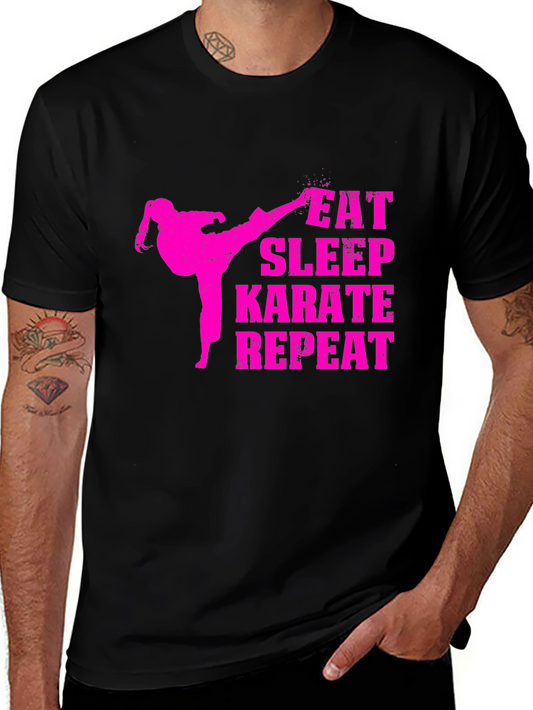 Eat Sleep Karate Repeat Black T-Shirt