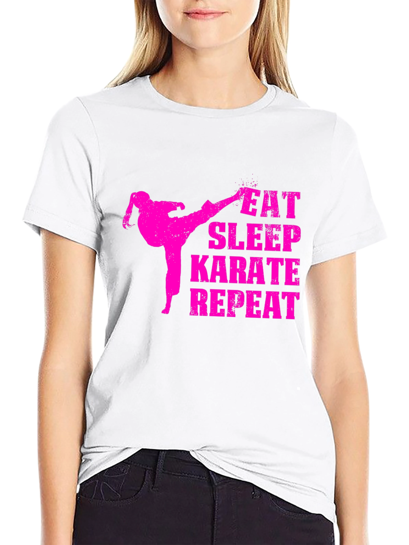 Eat Sleep Karate Repeat Black T-Shirt