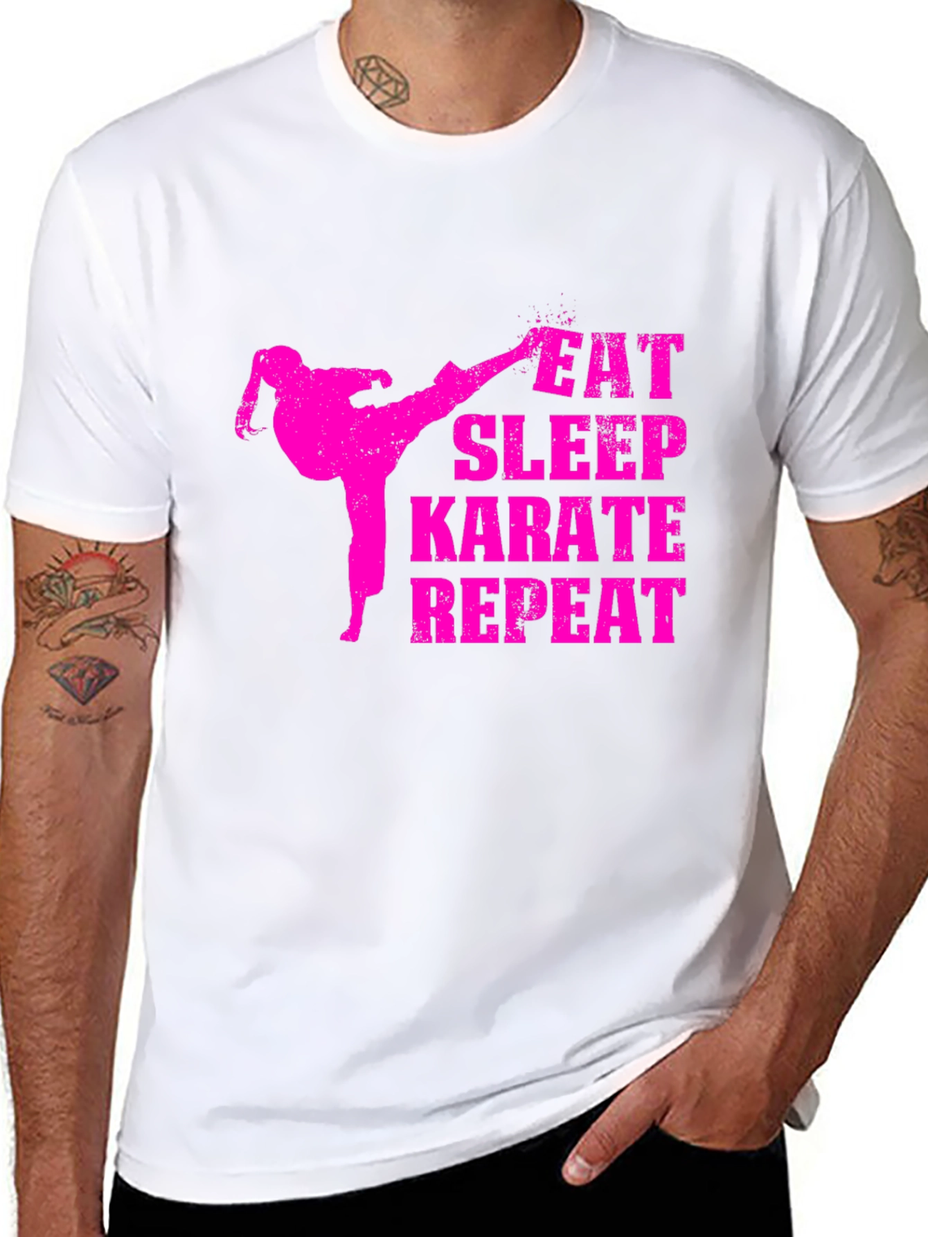 Eat Sleep Karate Repeat Black T-Shirt