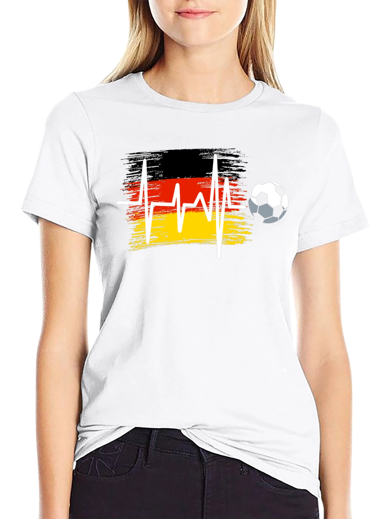 Germany Soccer Flag Heartbeat T-Shirt