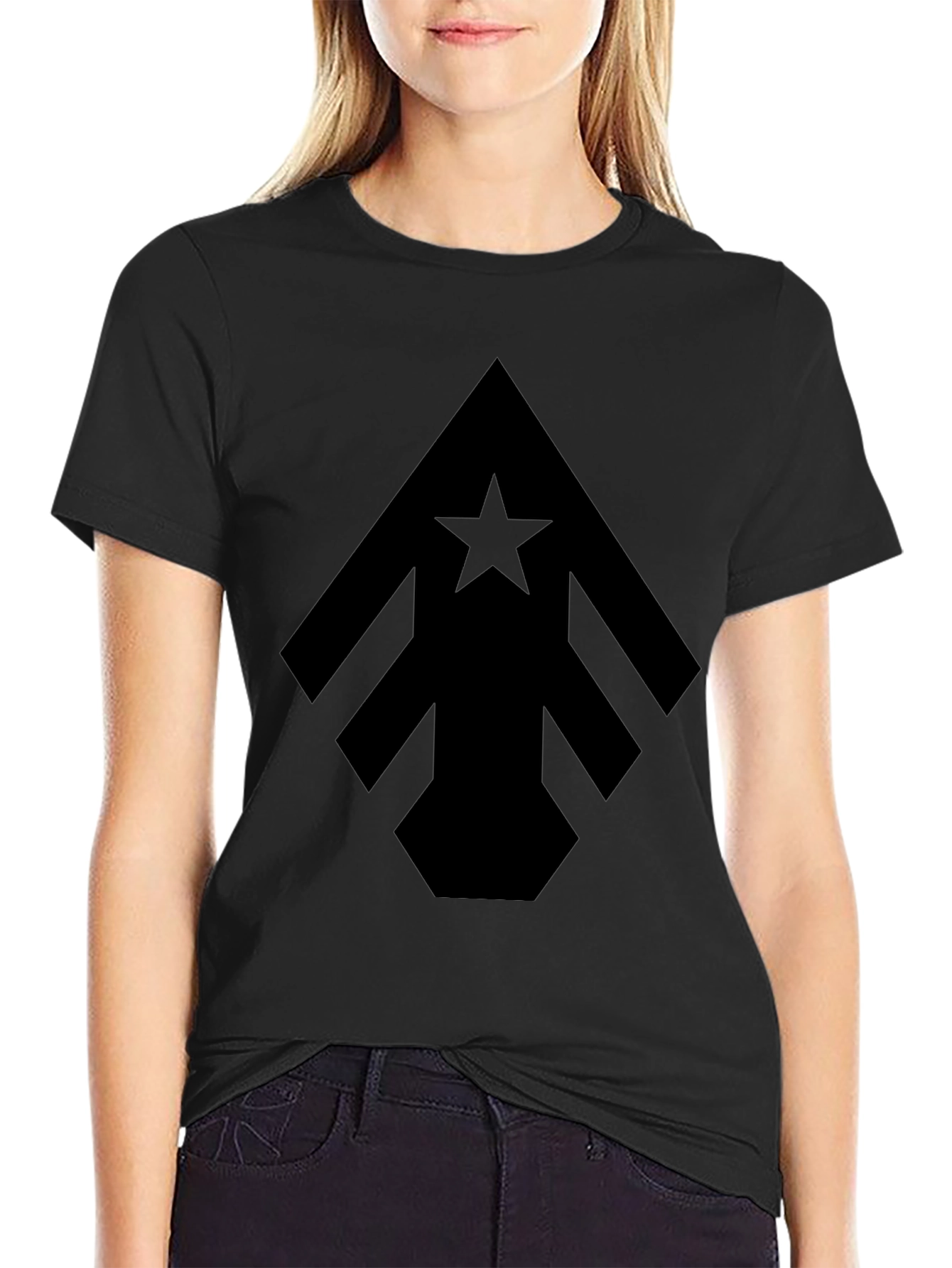 Geometric Star Arrow Black T-Shirt