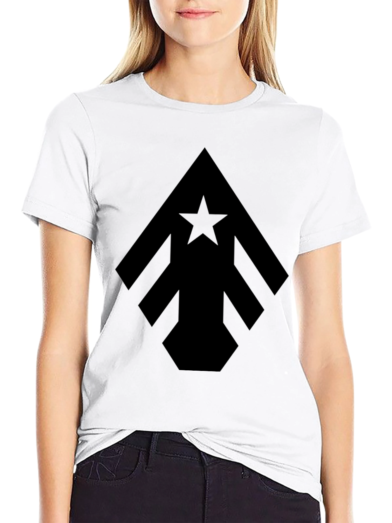 Geometric Star Arrow Black T-Shirt
