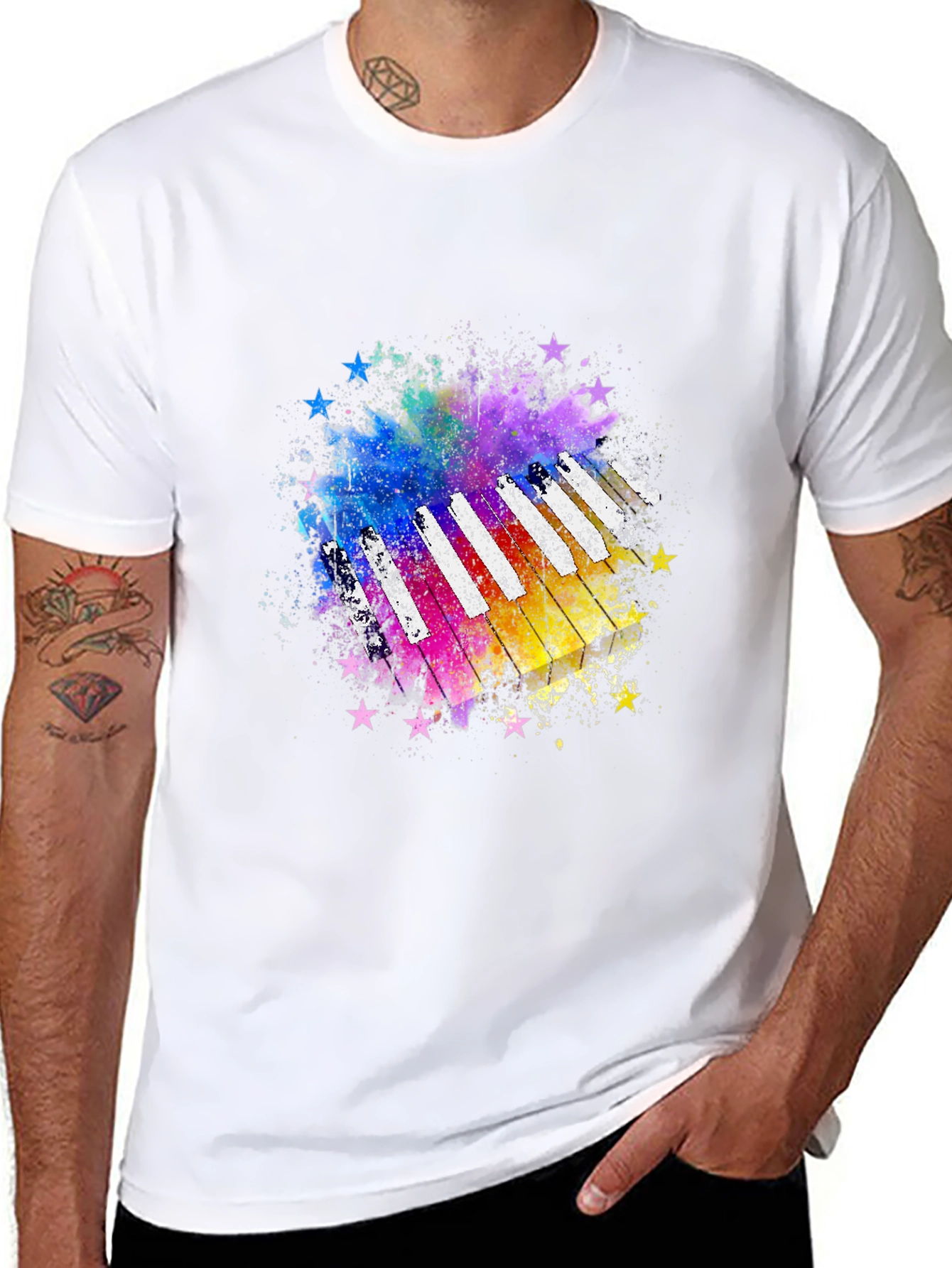Colorful Piano Star T-Shirt