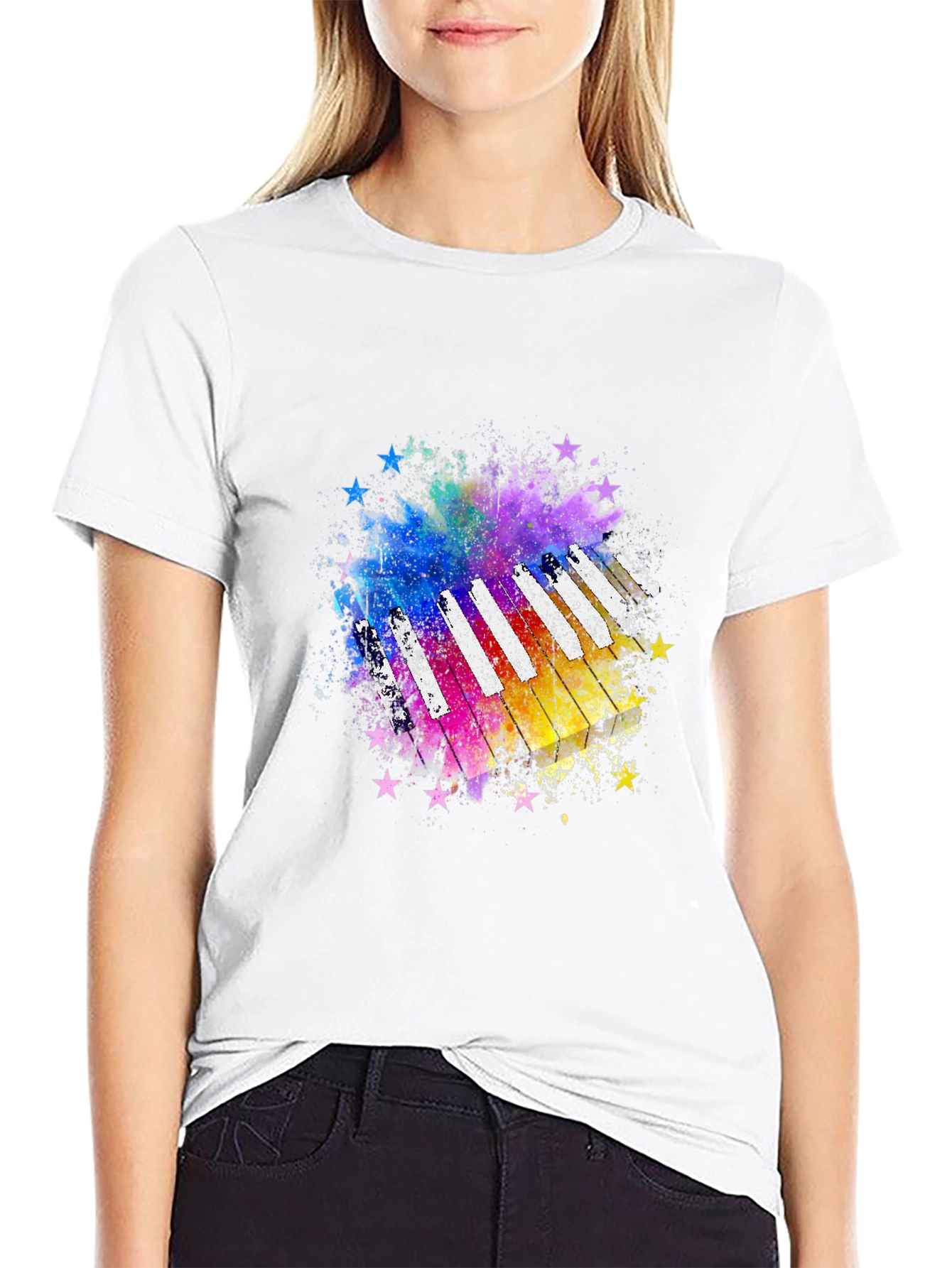 Colorful Piano Star T-Shirt