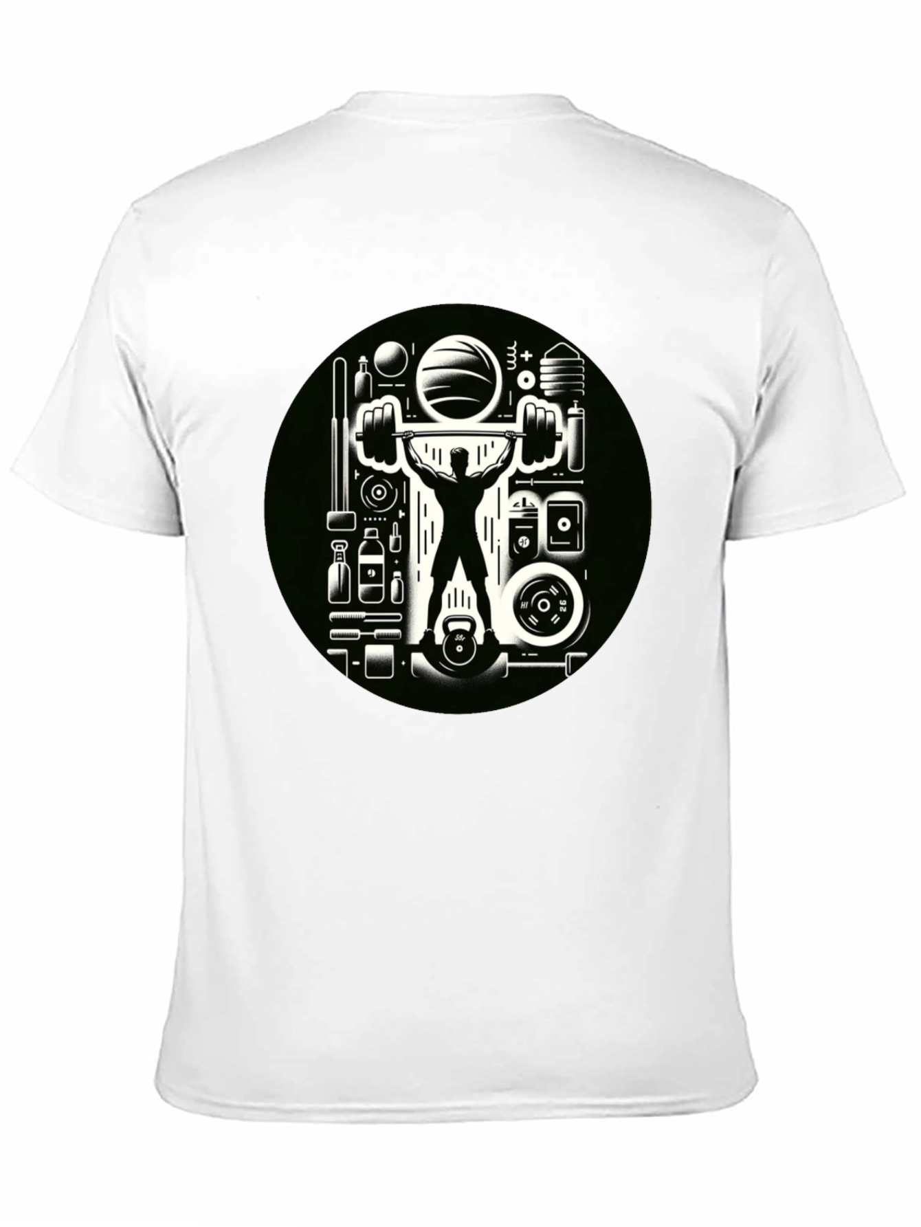Gym Graphic Black T-Shirt - Weightlifting Design