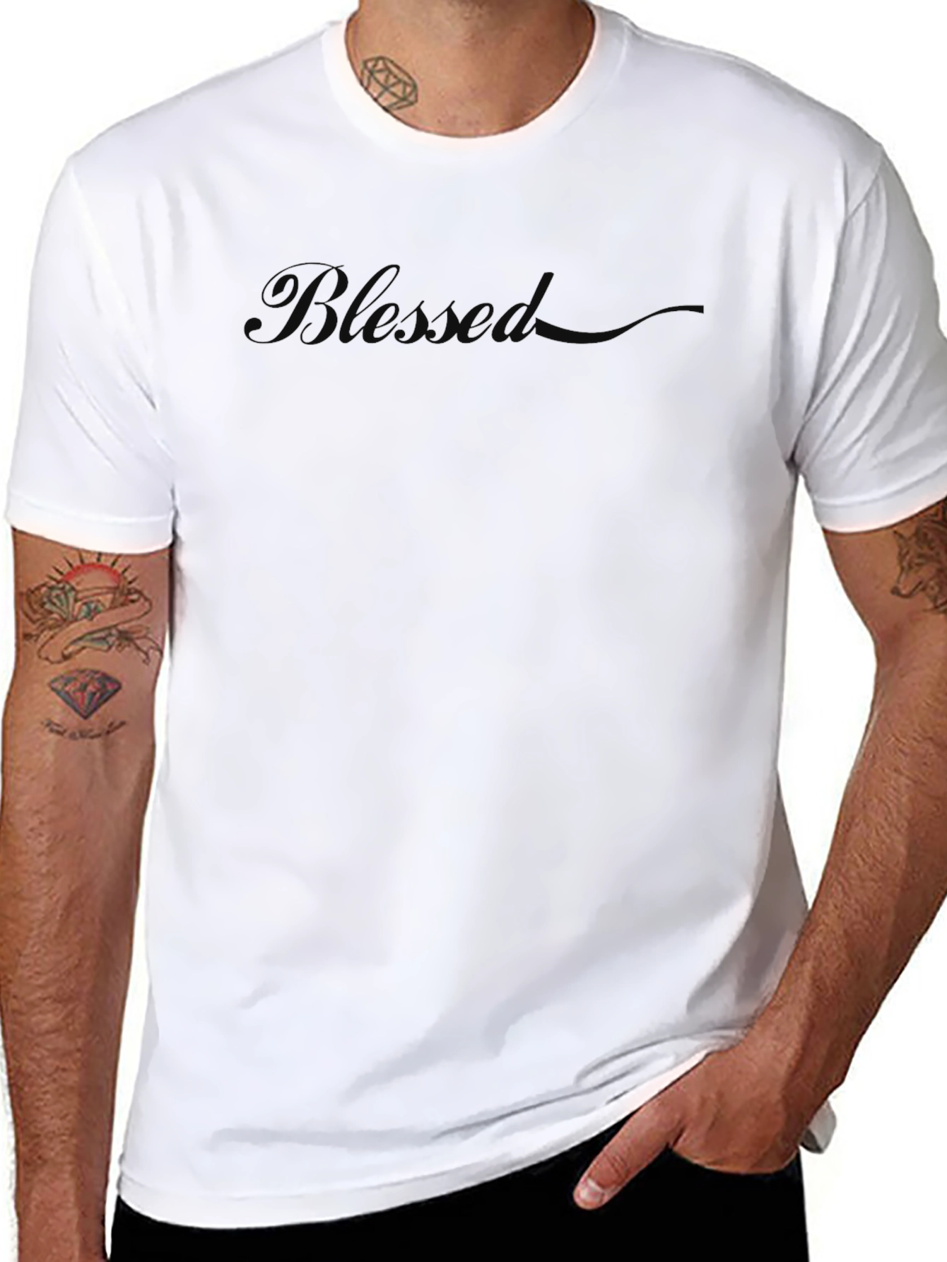 Blessed Black T-Shirt - Classic Crew Neck Soft Cotton