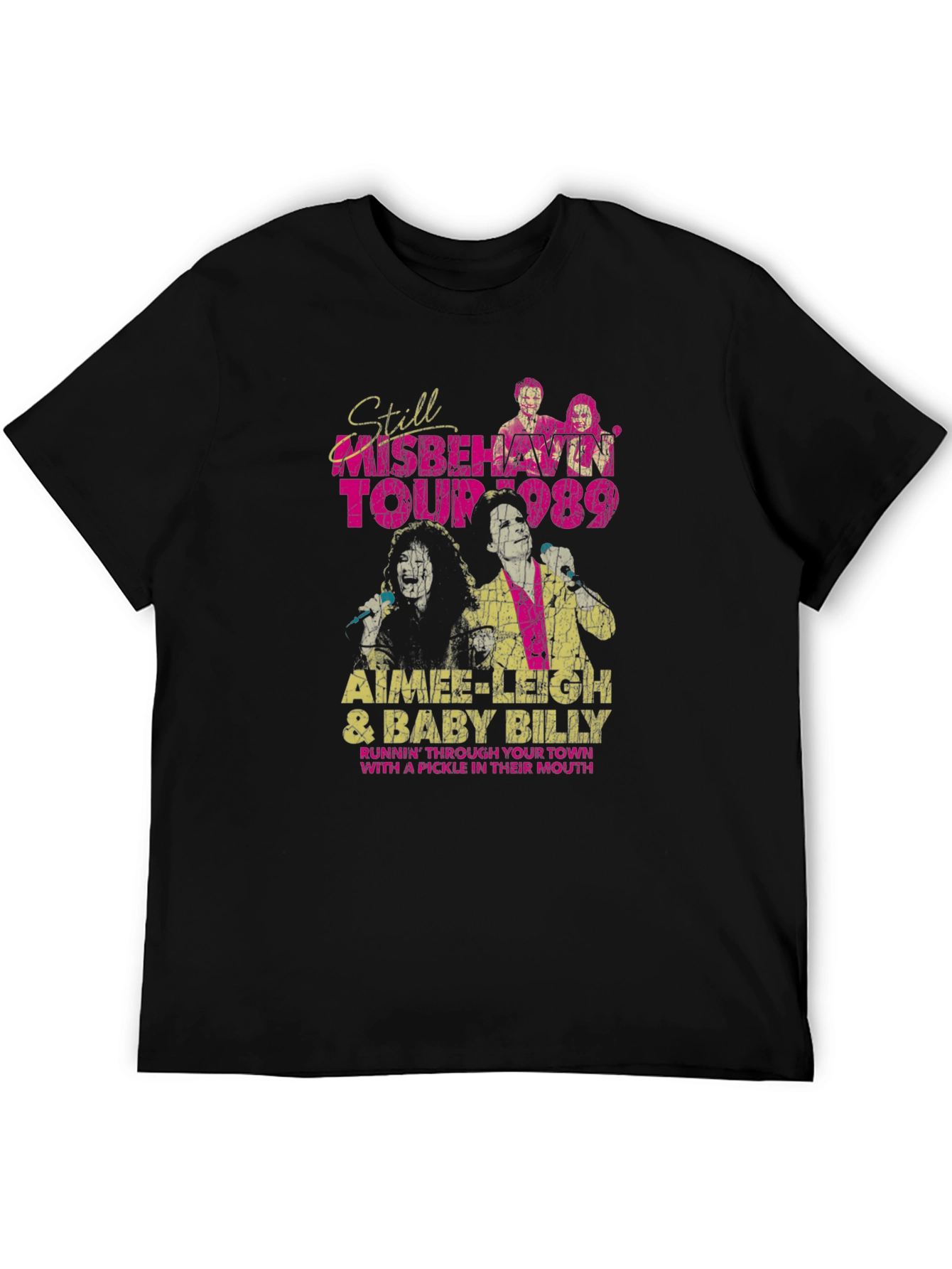 Still Misbehavin Tour 1989 Black Graphic T-Shirt