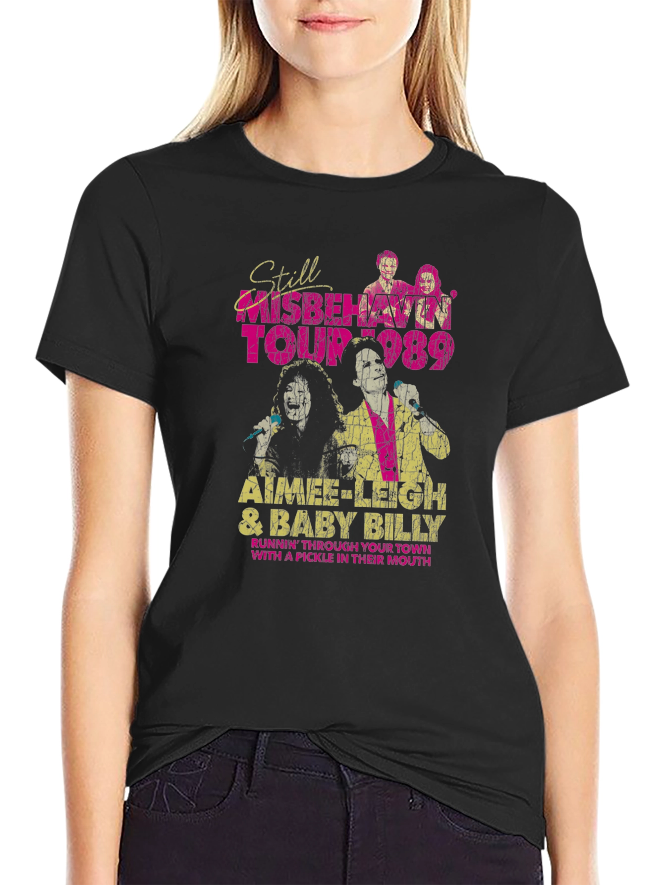 Still Misbehavin Tour 1989 Black Graphic T-Shirt