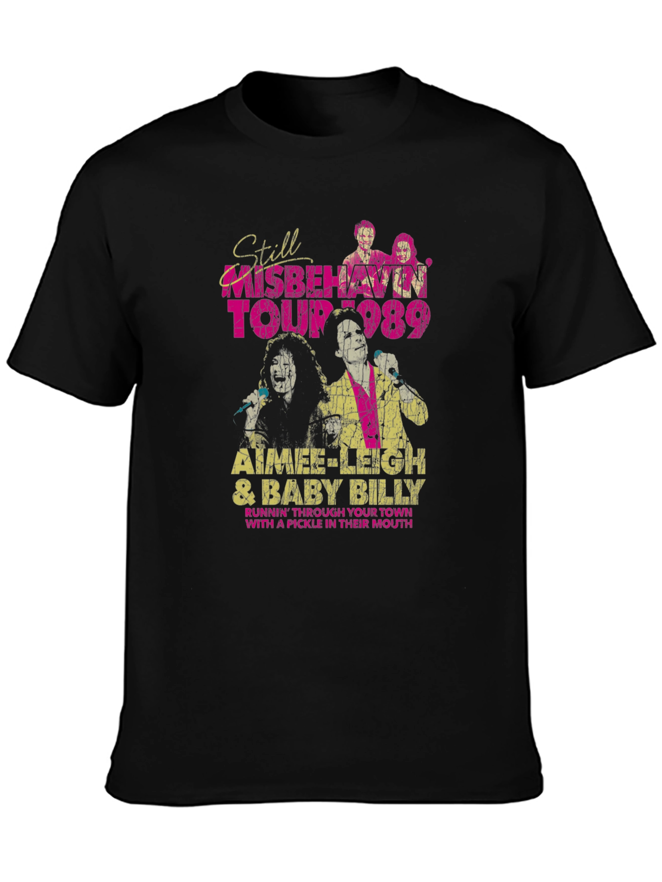 Still Misbehavin Tour 1989 Black Graphic T-Shirt