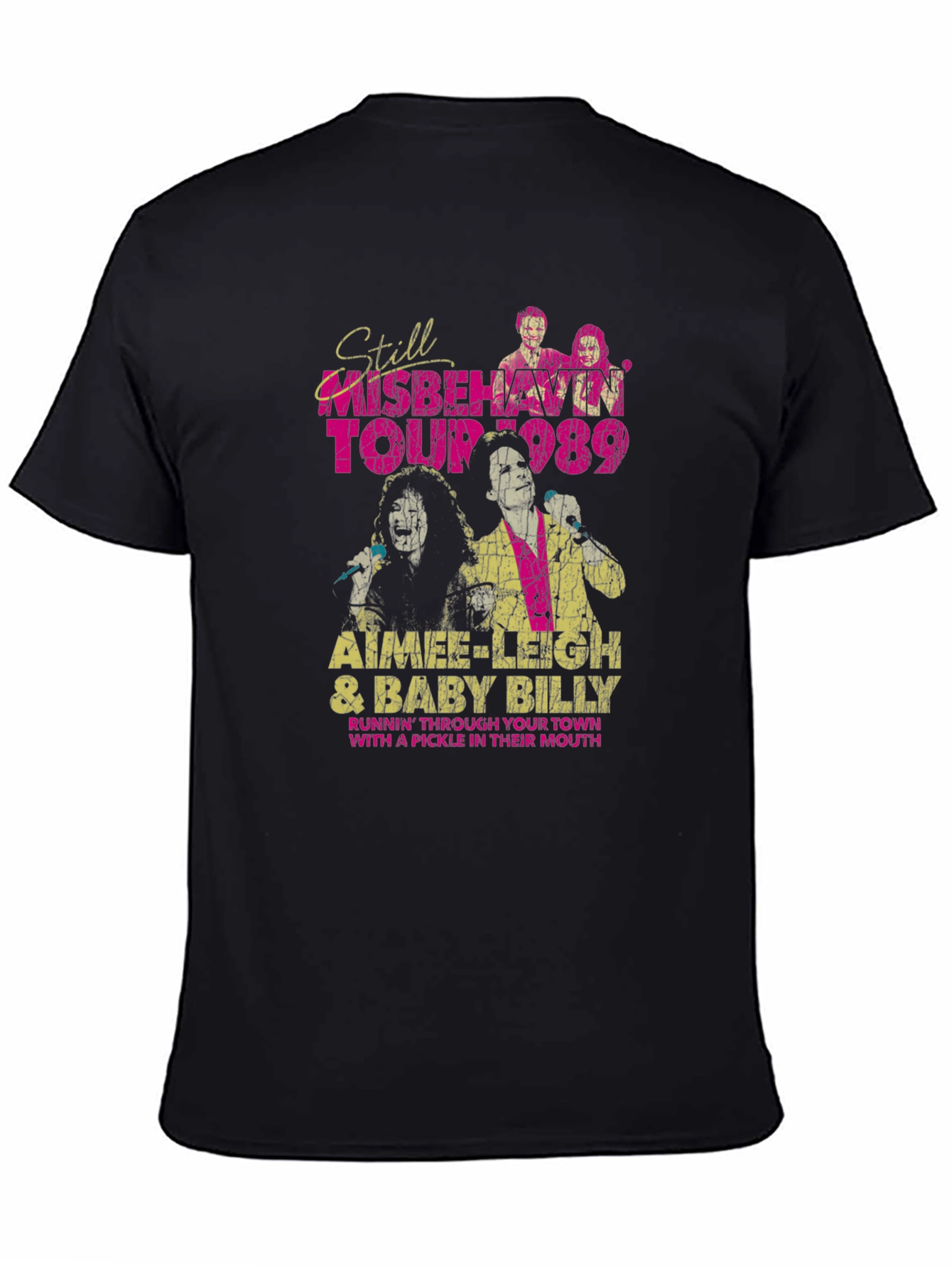 Still Misbehavin Tour 1989 Black Graphic T-Shirt