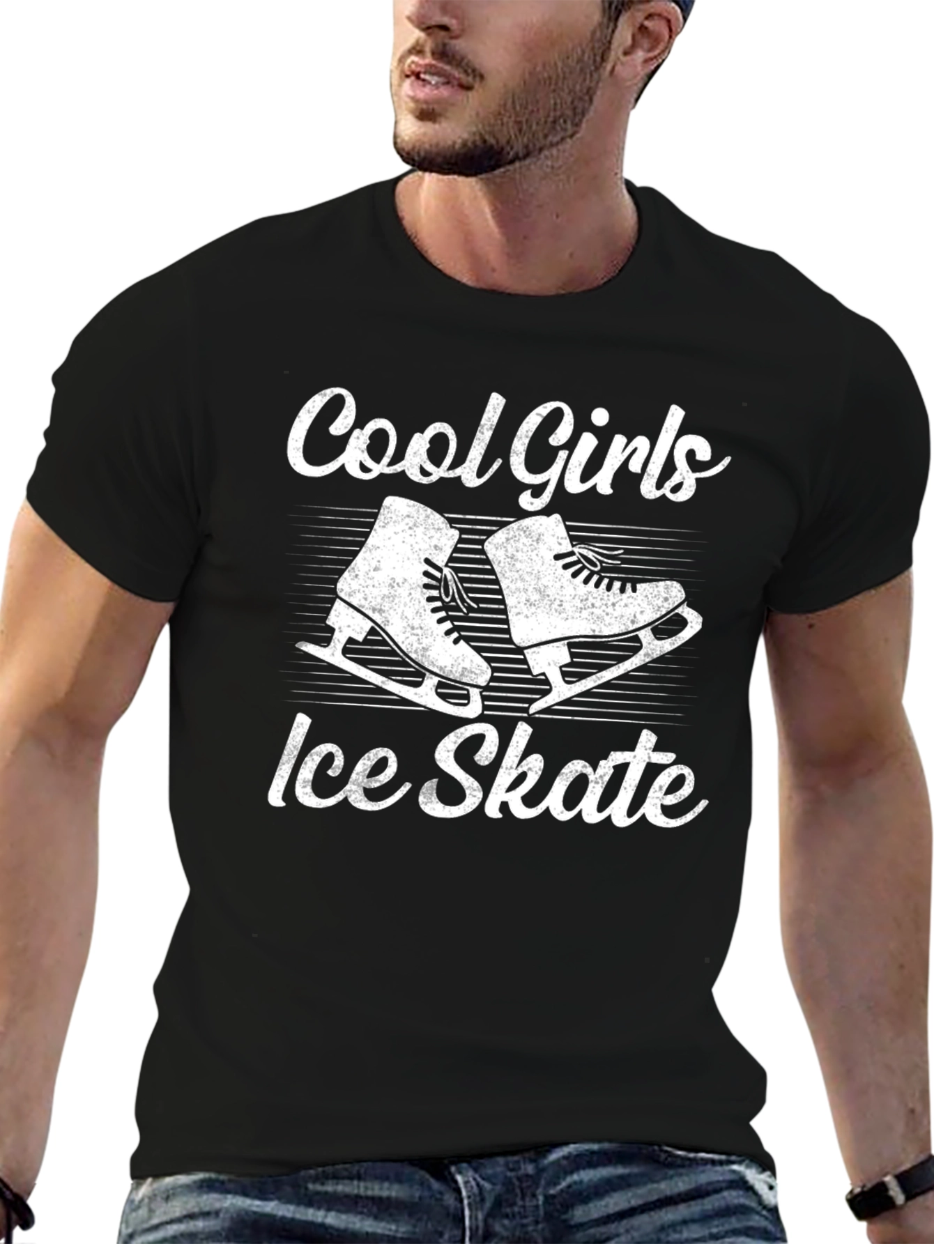 Cool Girls Ice Skate Black T-Shirt