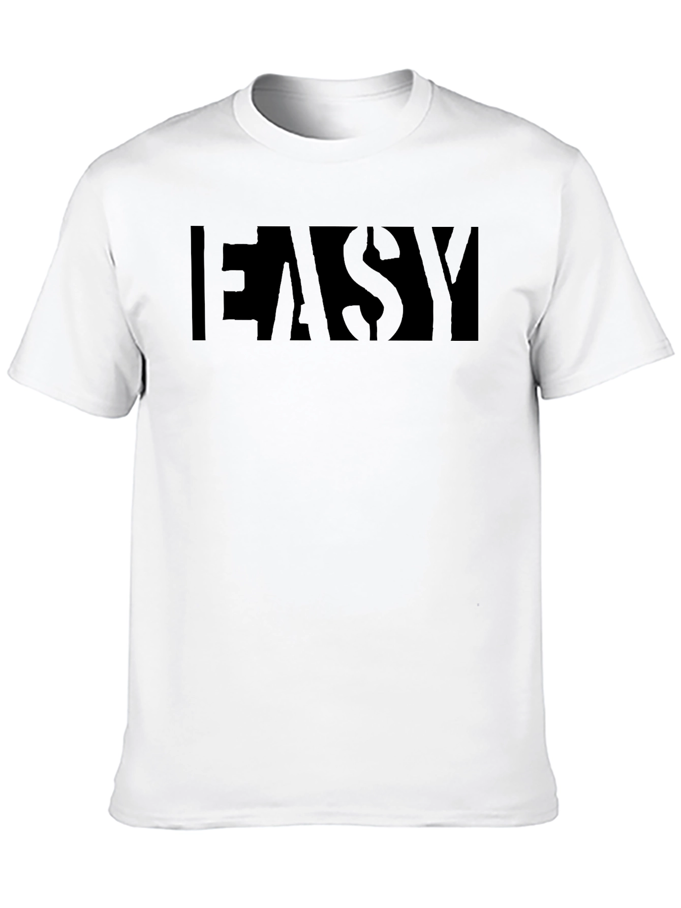 EASY Black Graphic Tee - Mens Casual T-Shirt