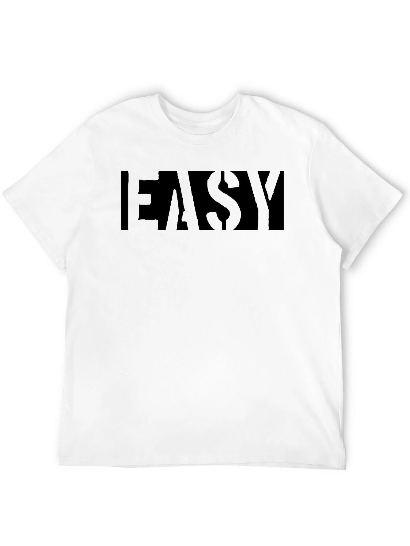 EASY Black Graphic Tee - Mens Casual T-Shirt