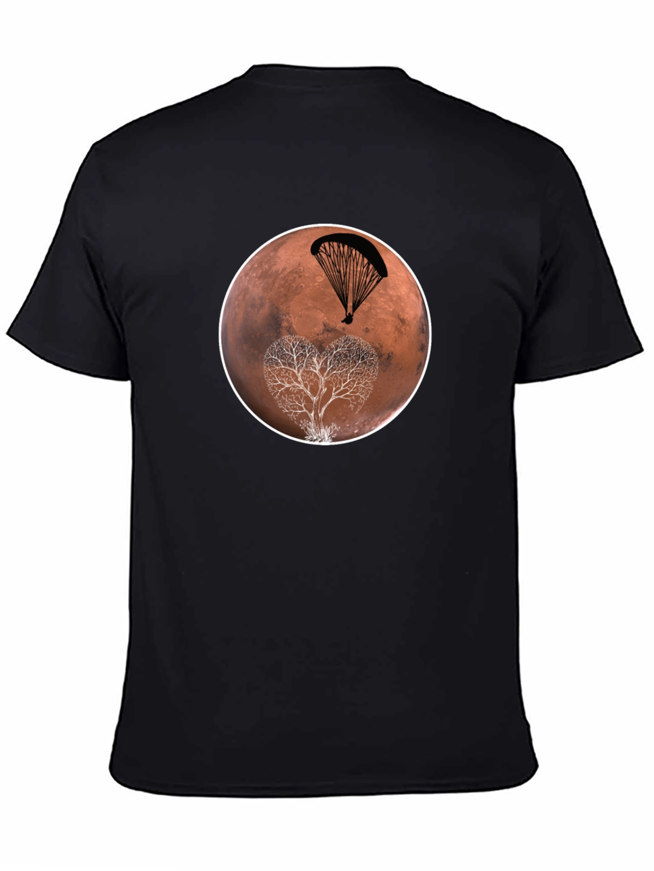 Mars Parachute Tree Black T-Shirt