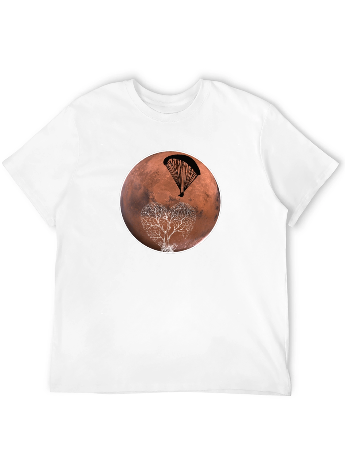 Mars Parachute Tree Black T-Shirt