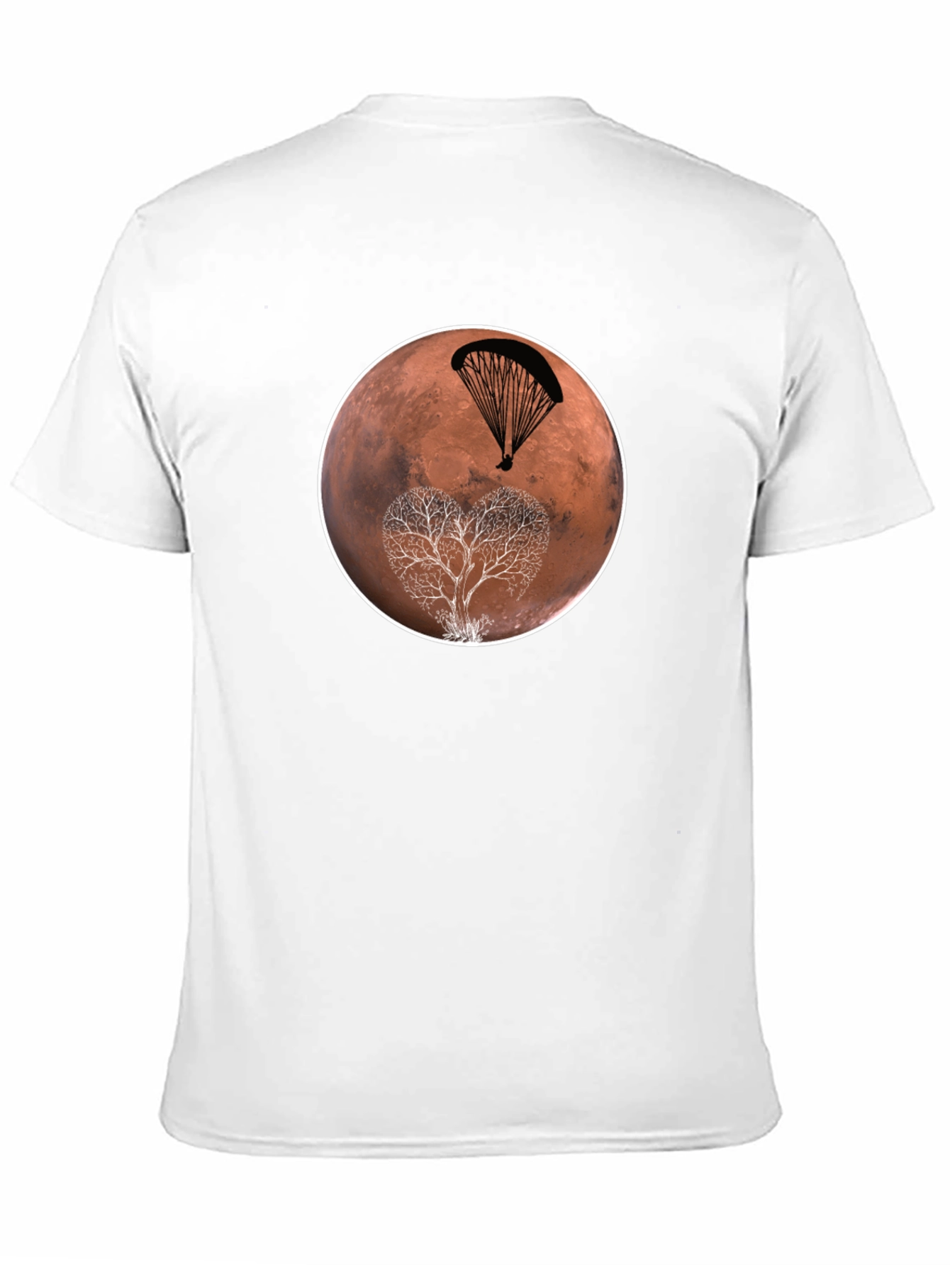 Mars Parachute Tree Black T-Shirt