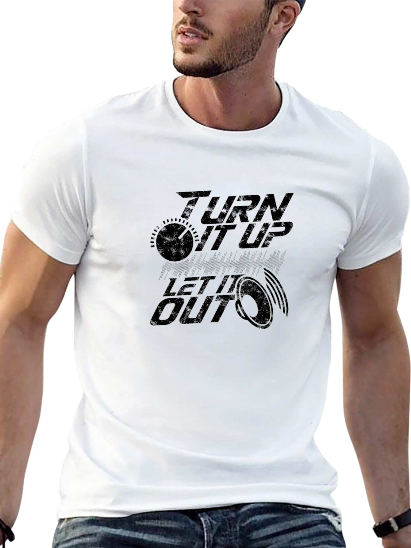 Turn It Up Graphic Tee - Black