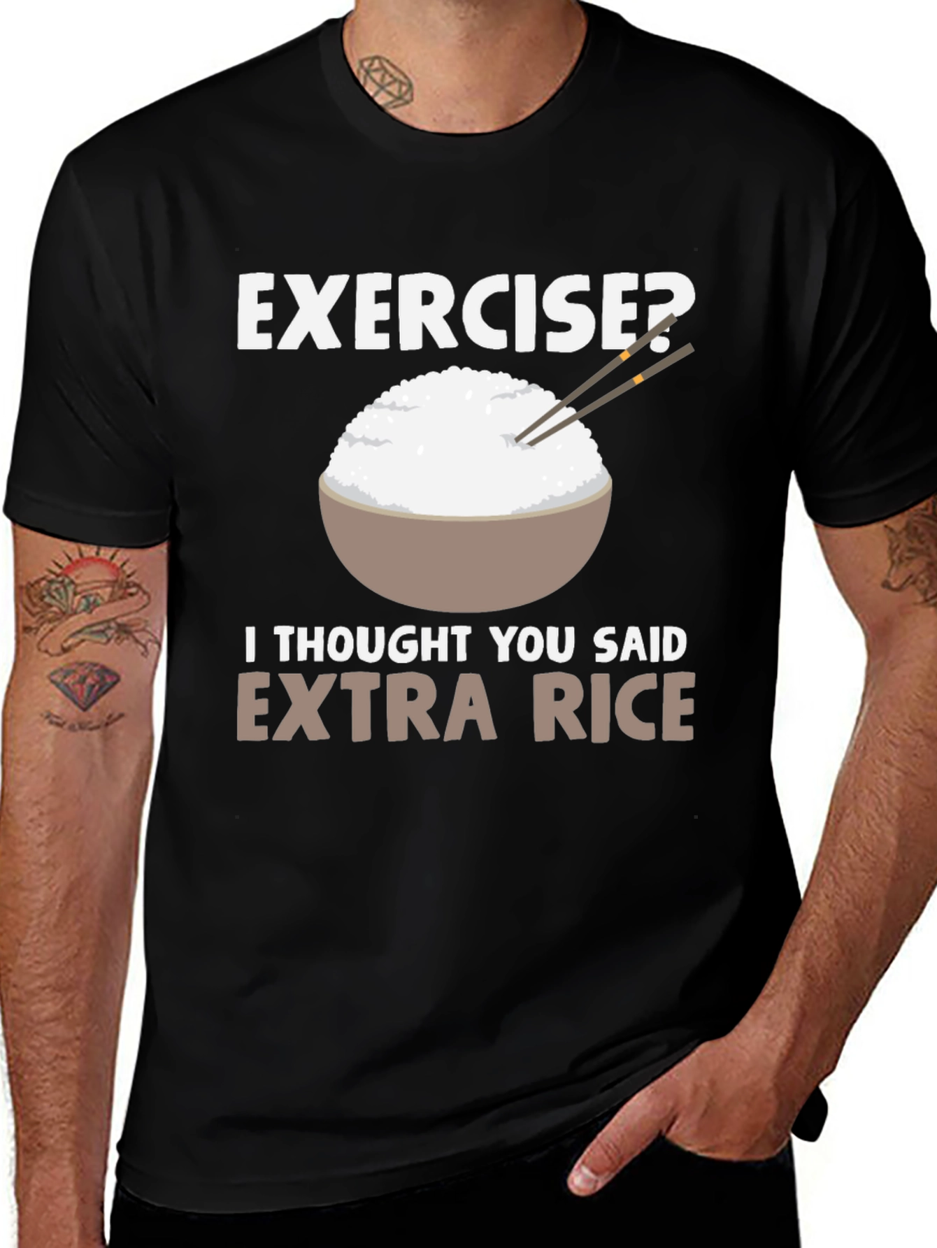 Exercise? Extra Rice Funny T-Shirt