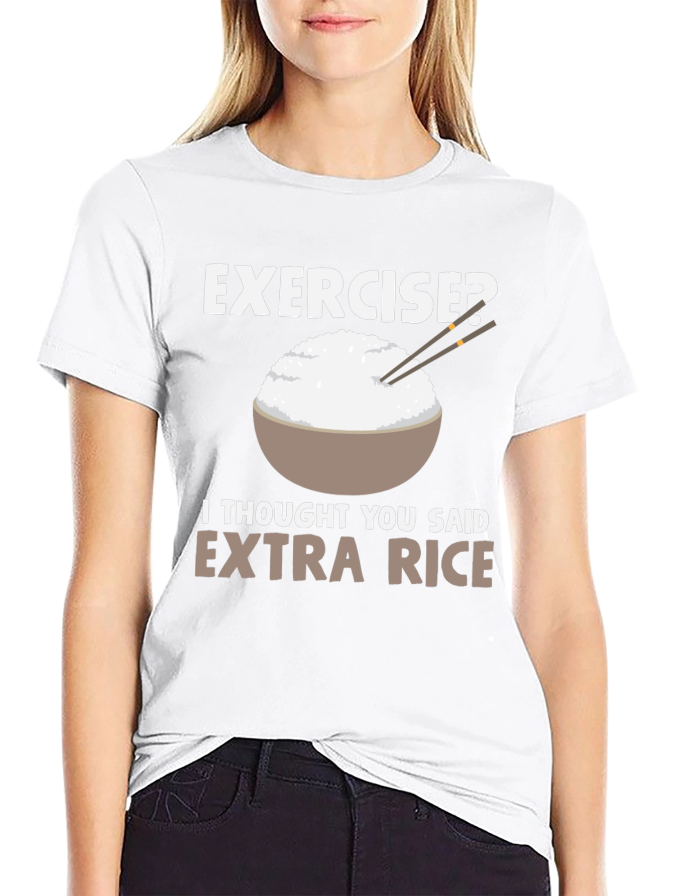 Exercise? Extra Rice Funny T-Shirt