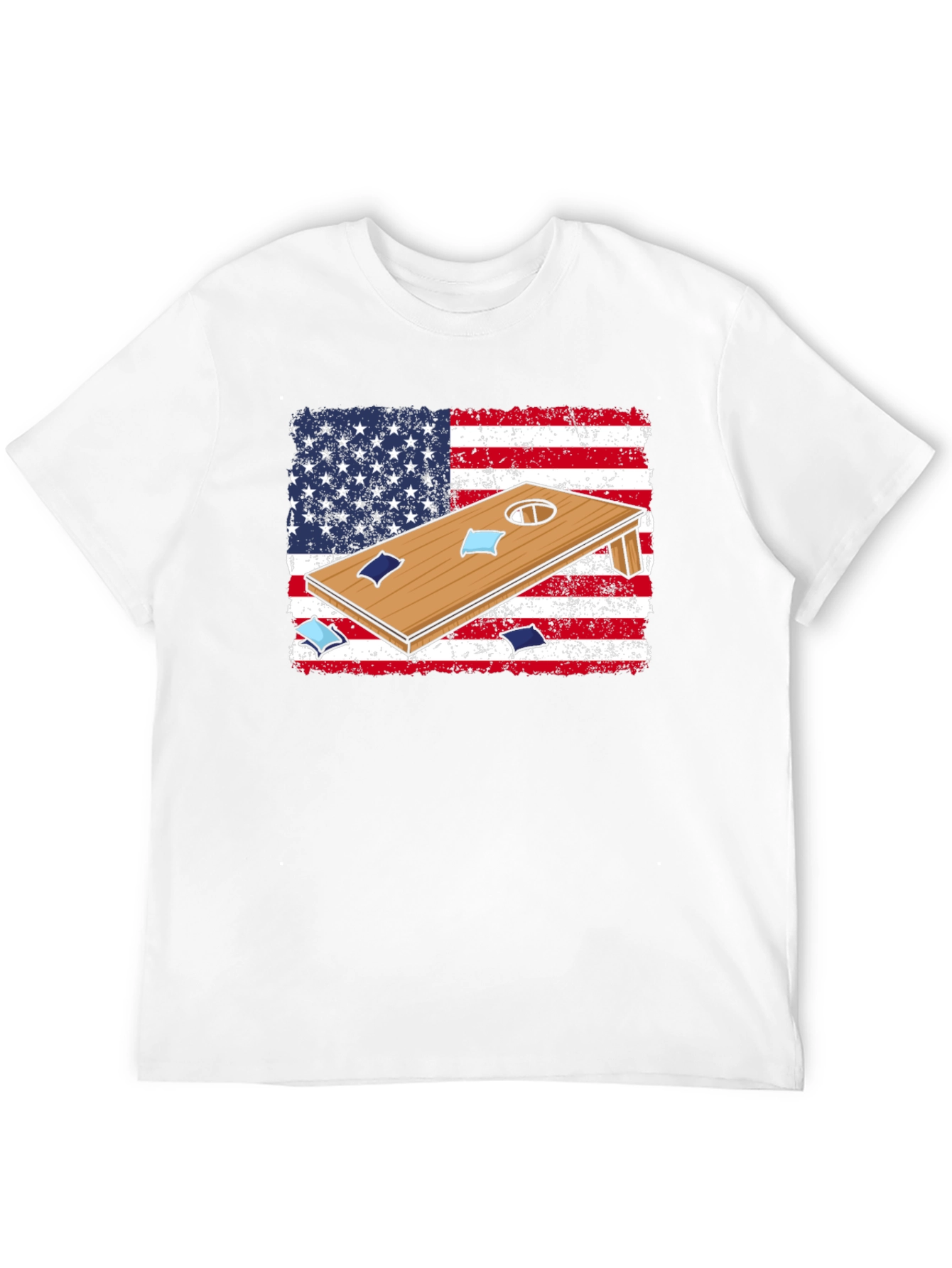 Cornhole USA Flag Graphic T-Shirt