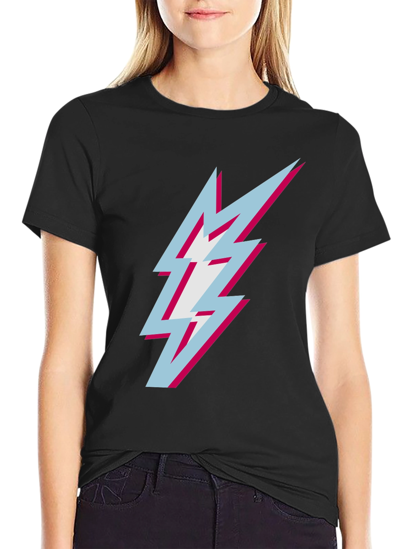 Lightning Bolt Graphic Tee - Black