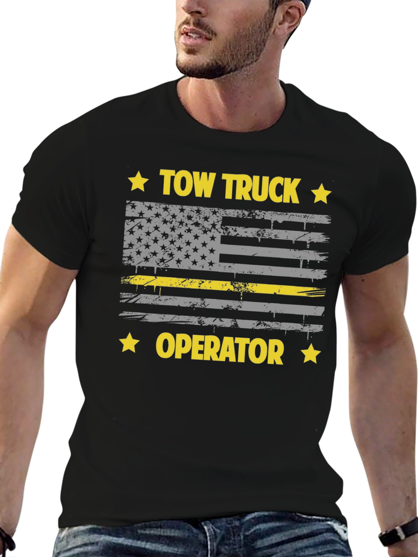 Tow Truck Operator Flag Graphic Tee