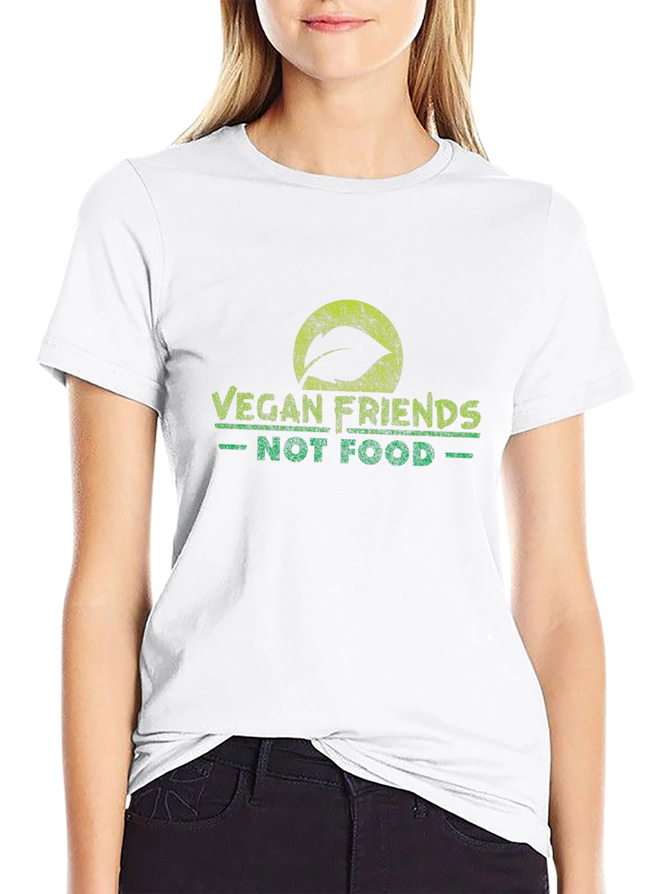 Vegan Friends Not Food Black T-Shirt