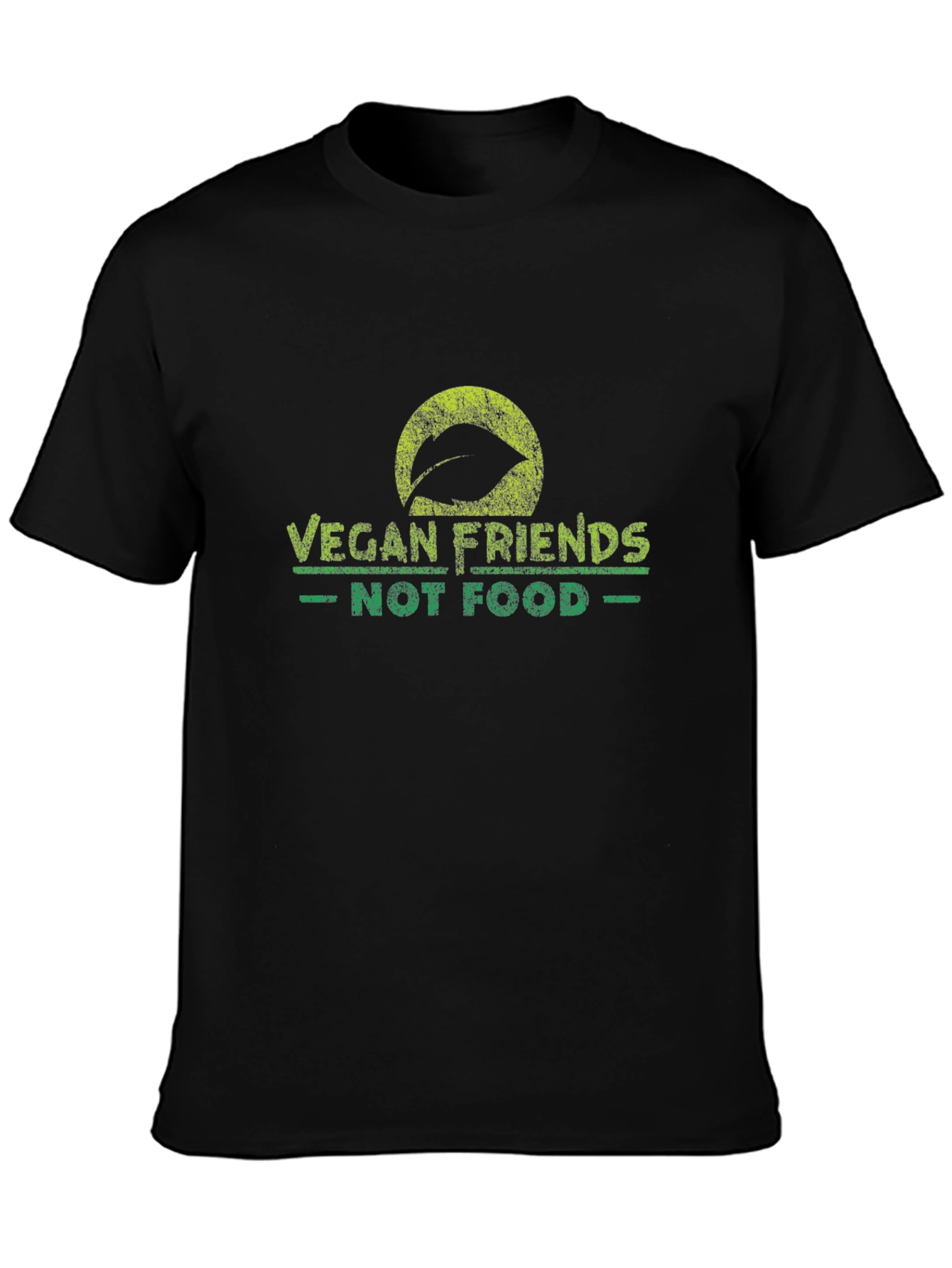 Vegan Friends Not Food Black T-Shirt