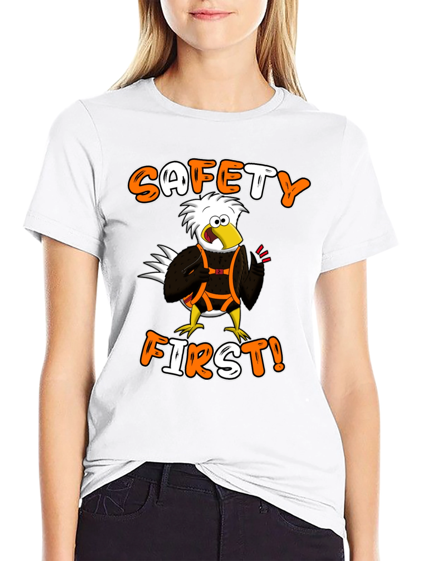 Safety First Cartoon Eagle T-Shirt