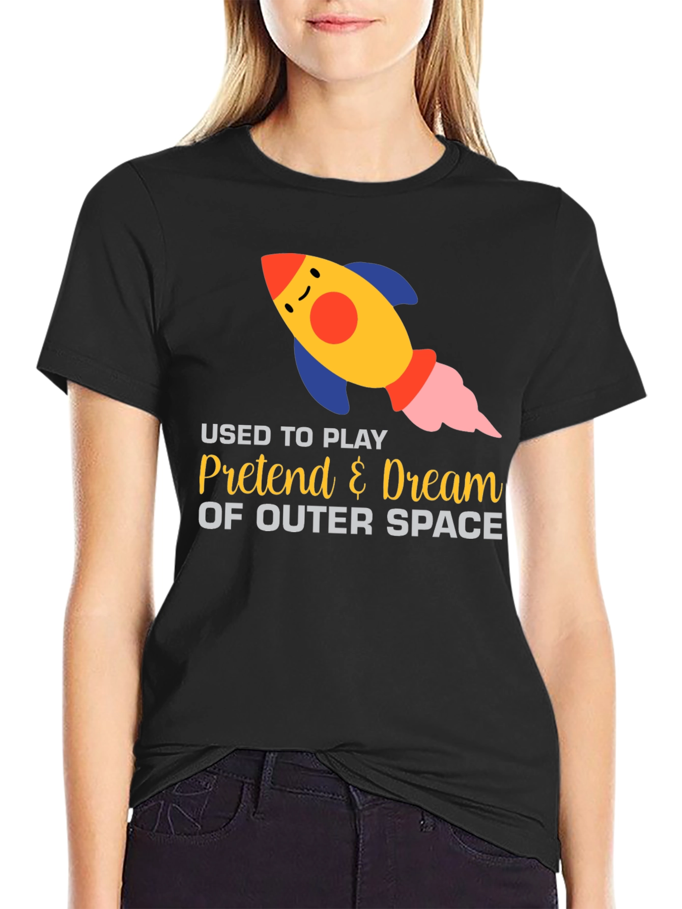 Outer Space Dream T-Shirt - Play Pretend Rocket Design