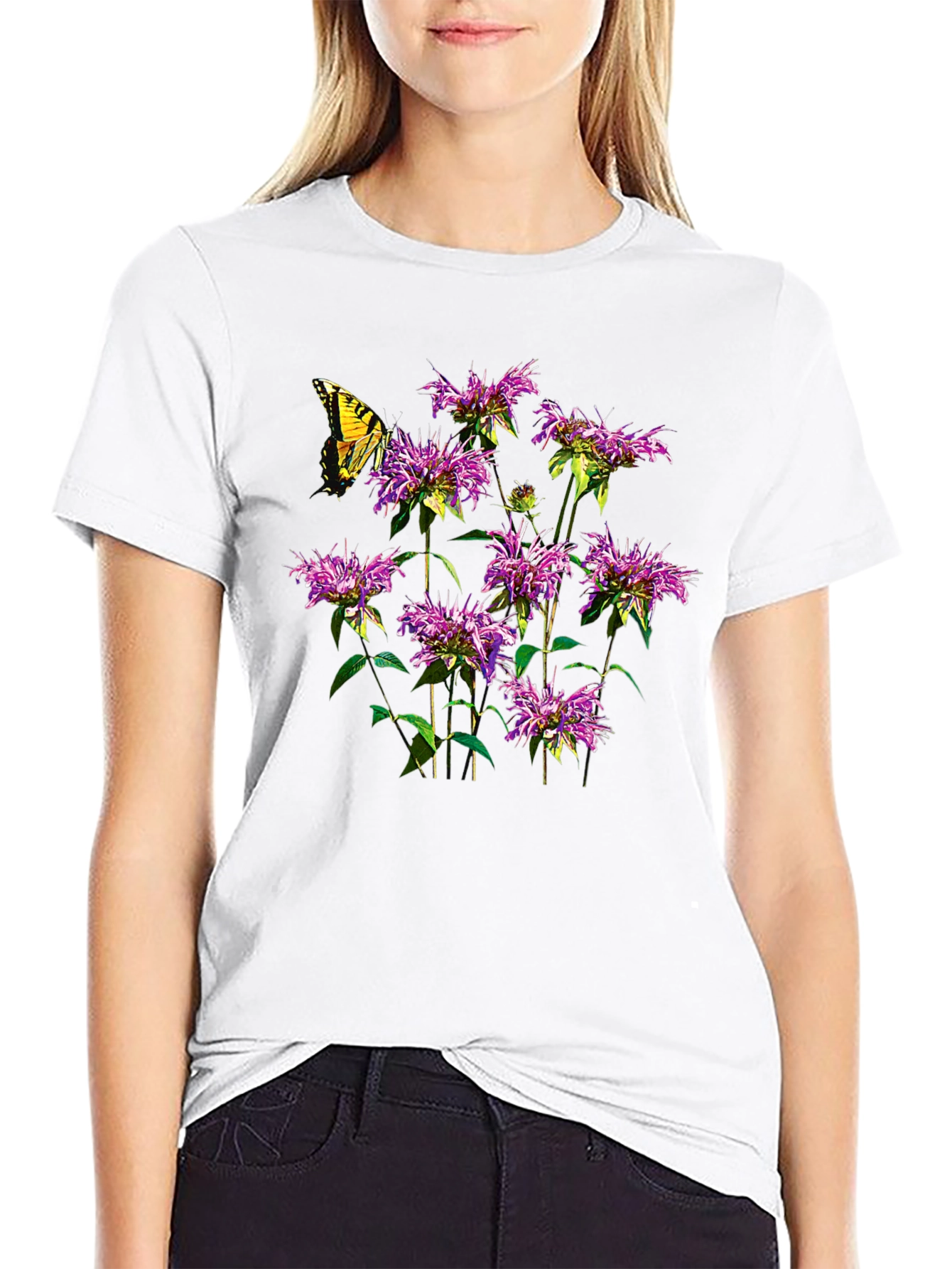 Floral Butterfly Graphic T-Shirt