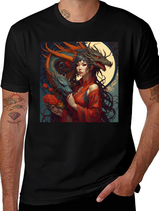 Dragon Queen Graphic Tee - Black