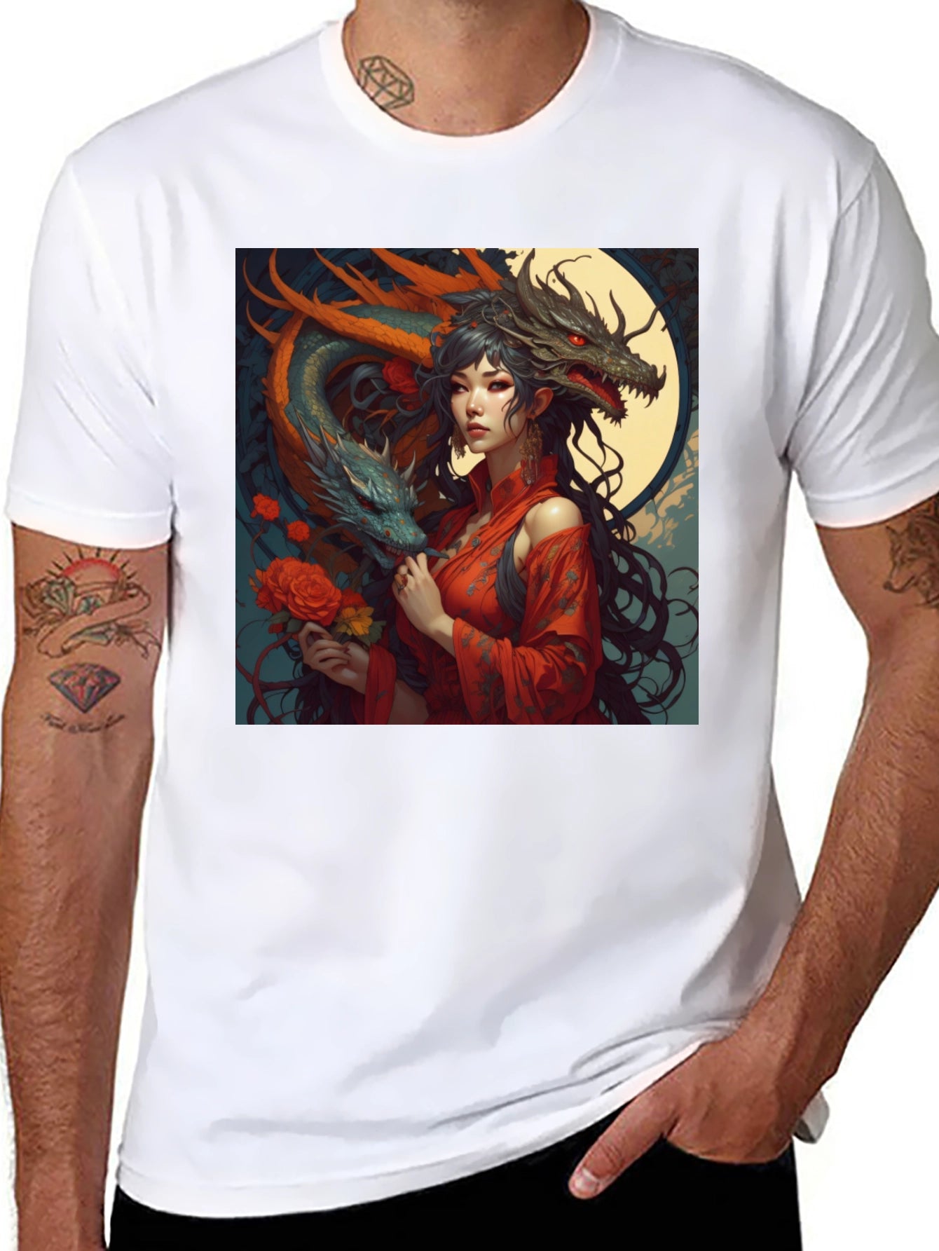 Dragon Queen Graphic Tee - Black