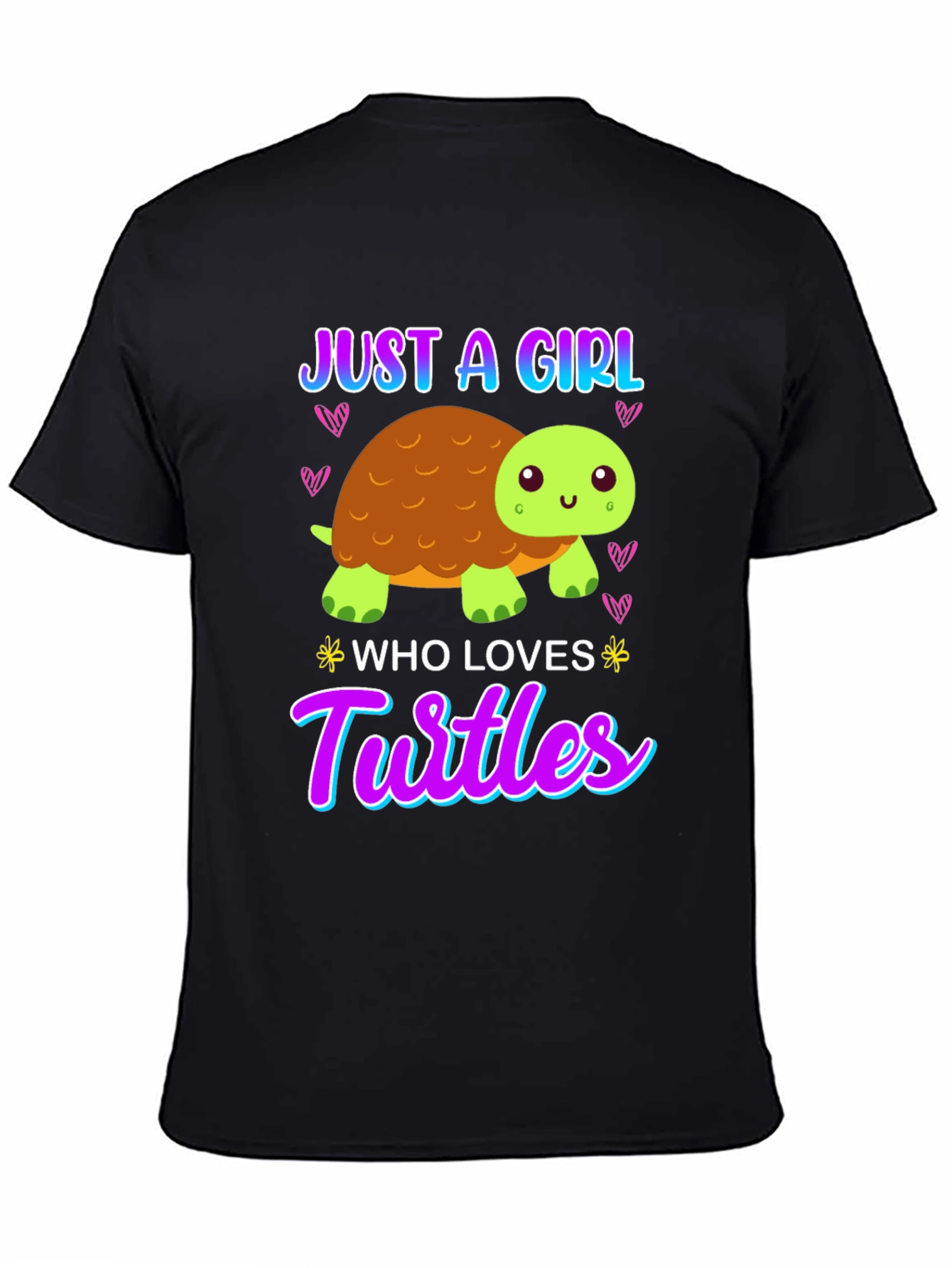 Girl Who Loves Turtles T-Shirt - Cute Cartoon
